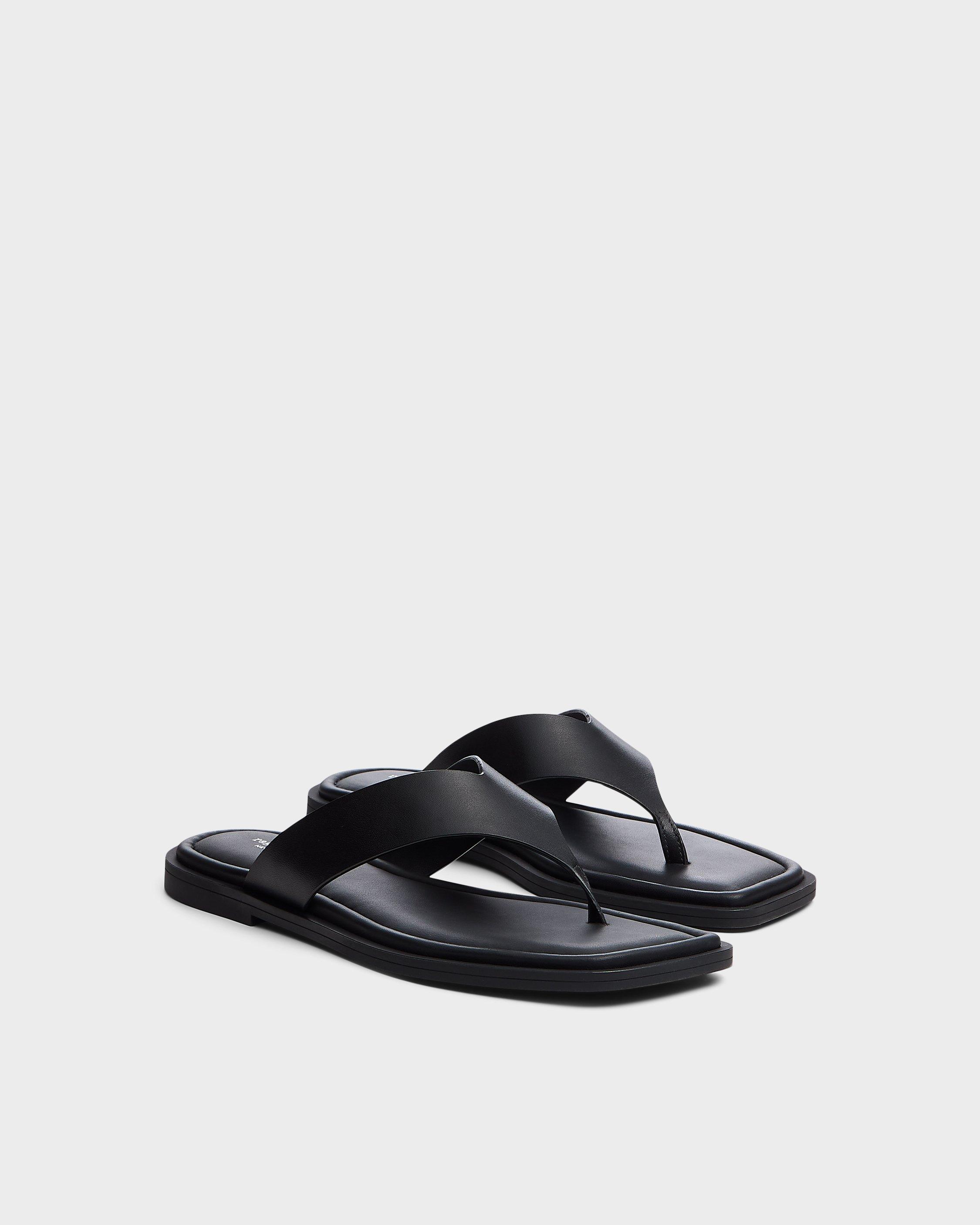 Gracie Leather Thong Sandal - Black | rag & bone