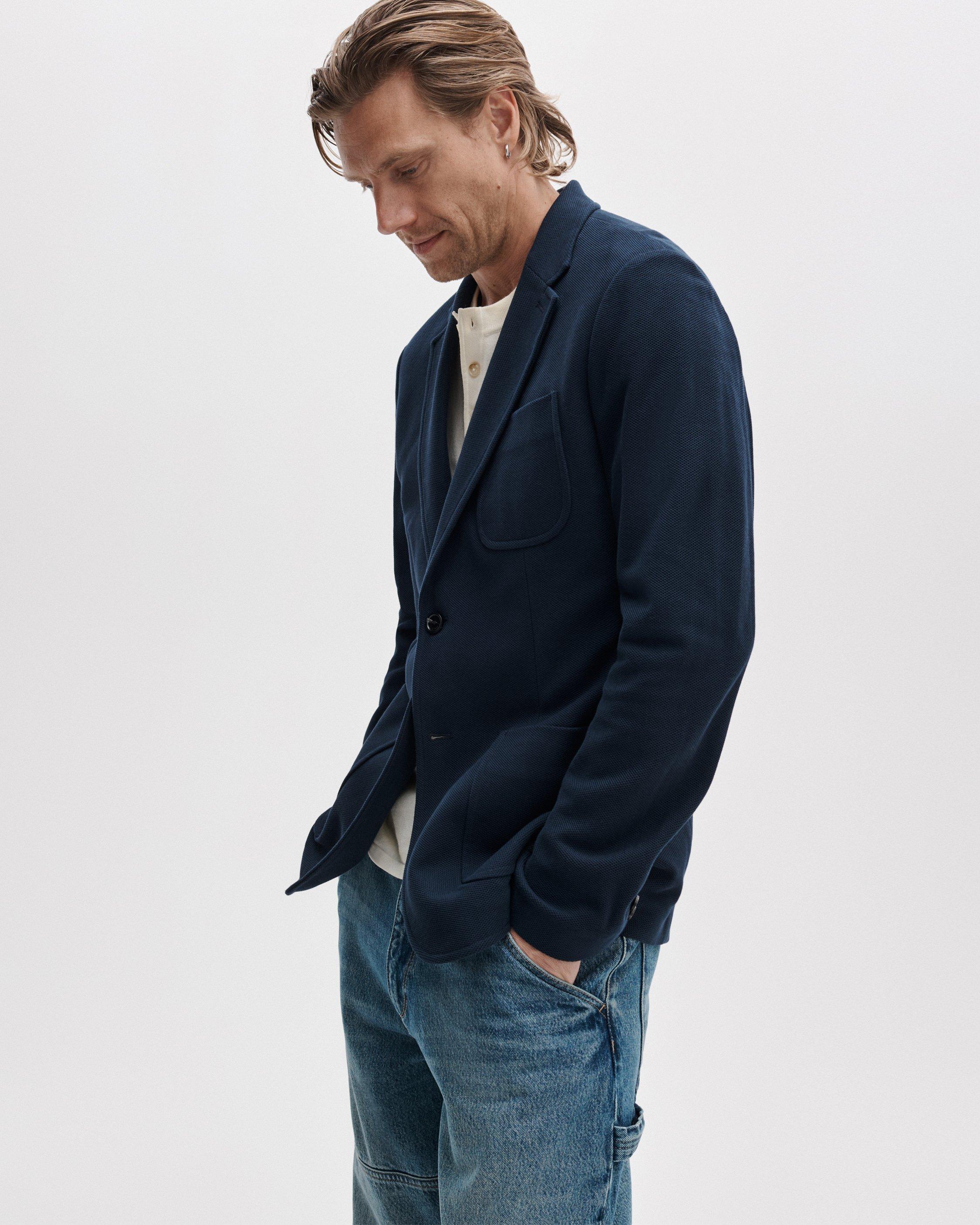 Skeleton Cotton Piqu&eacute;-Knit Blazer image number 3