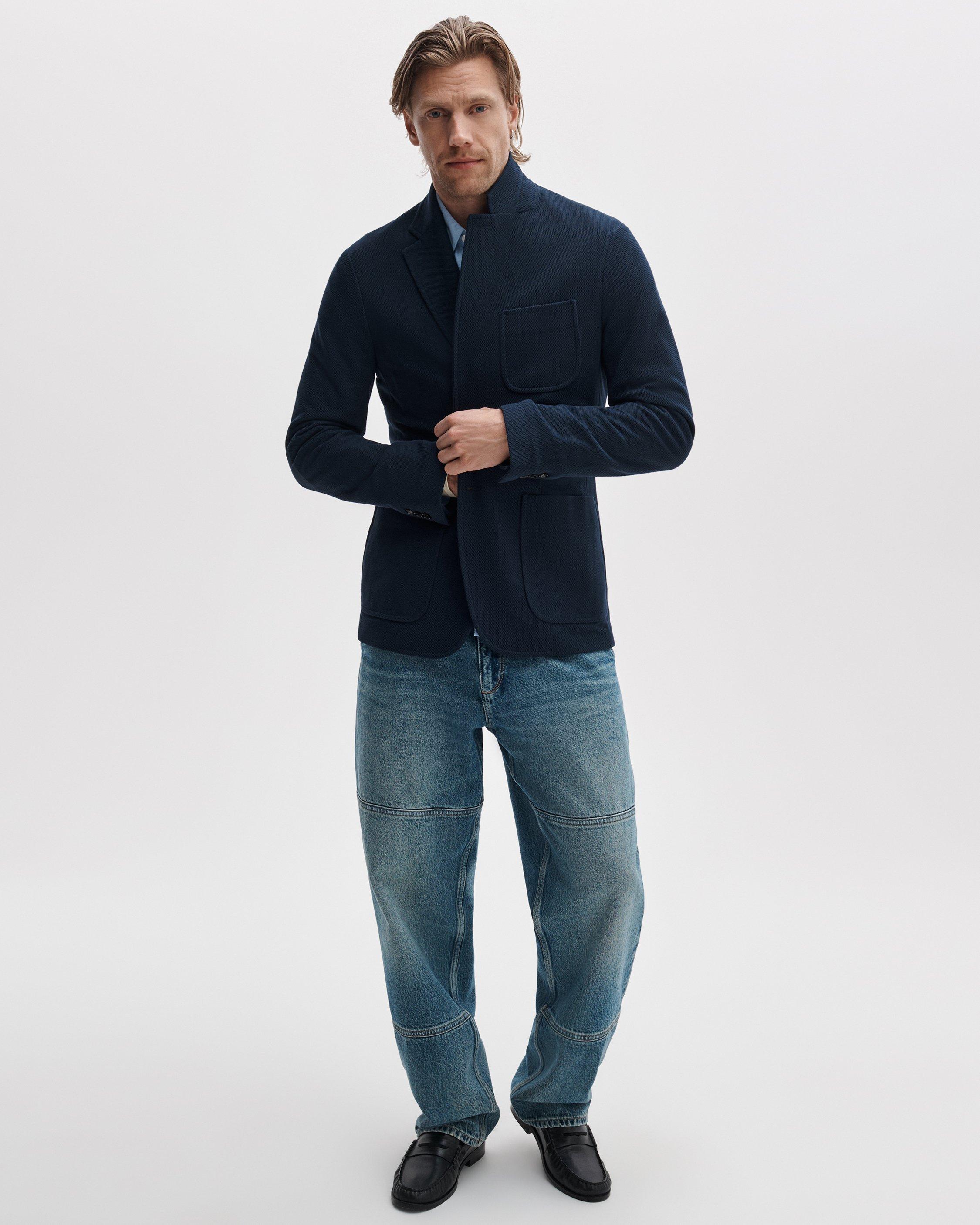 Skeleton Cotton Piqu&eacute;-Knit Blazer image number 4