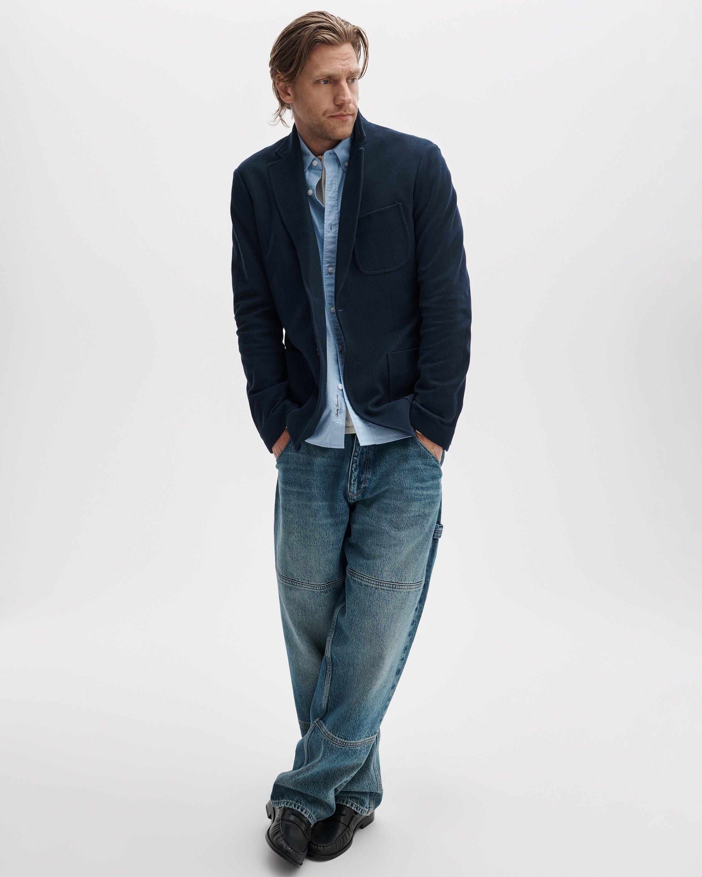Skeleton Cotton Piqu&eacute;-Knit Blazer image number 5