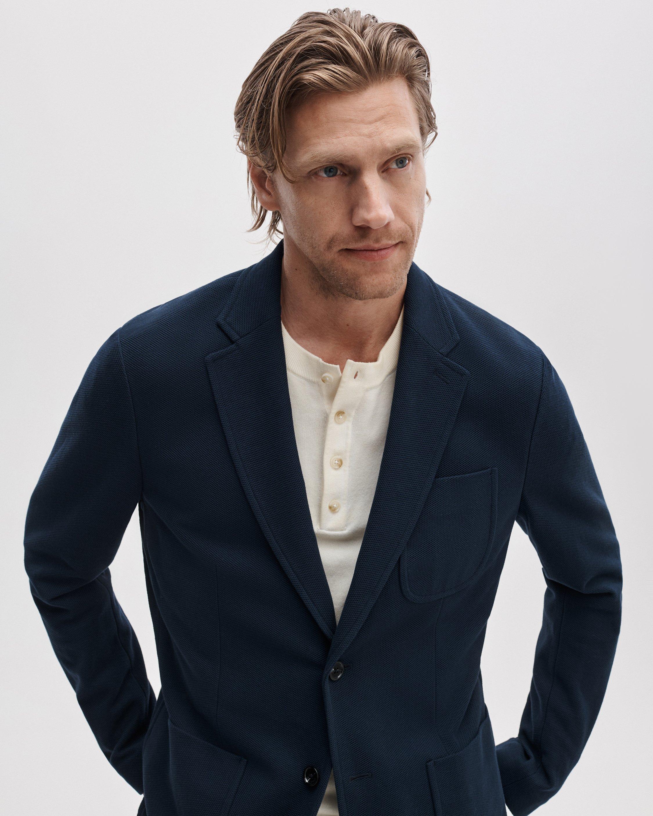 Skeleton Cotton Piqu&eacute;-Knit Blazer image number 6