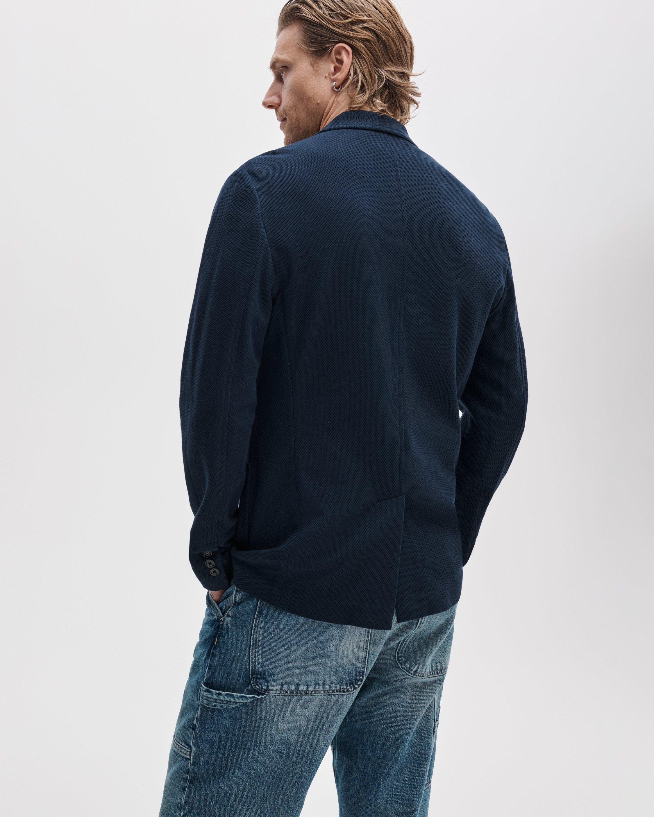 Skeleton Cotton Piqu&eacute;-Knit Blazer image number 7