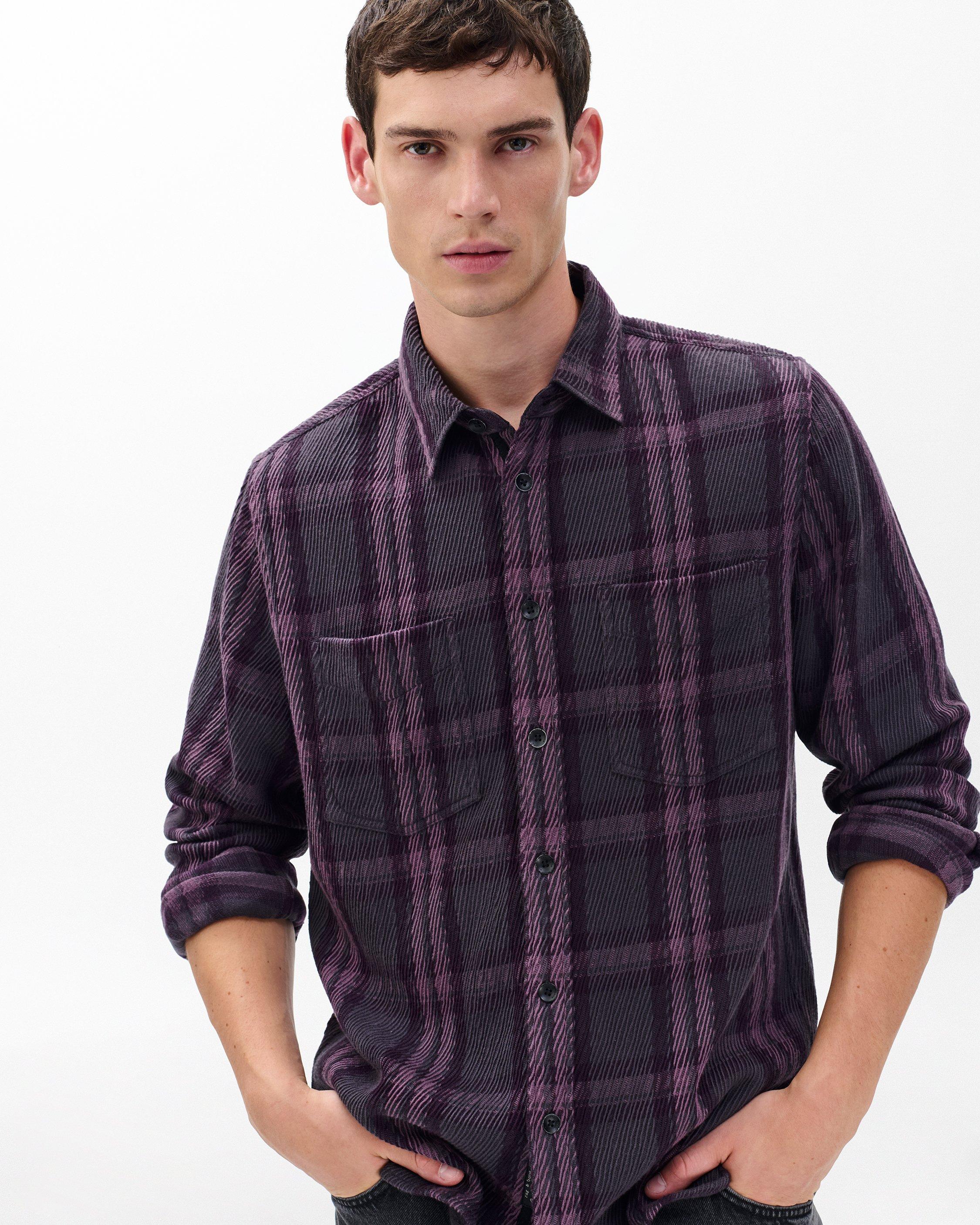 Plaid Twill CPO Overshirt - Purple Fairfax | rag & bone