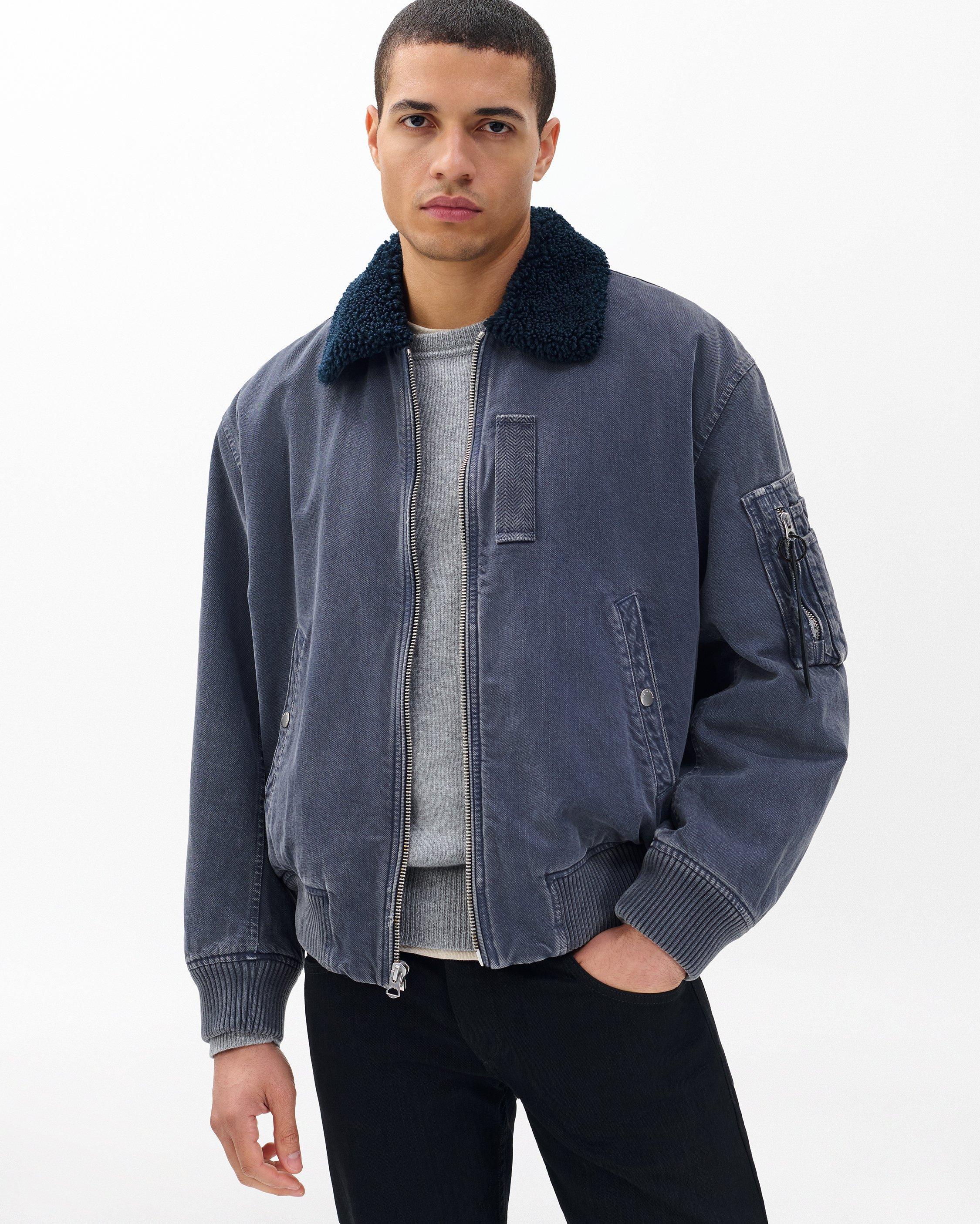 Infuse Denim B-15 Bomber Jacket Graphite rag bone