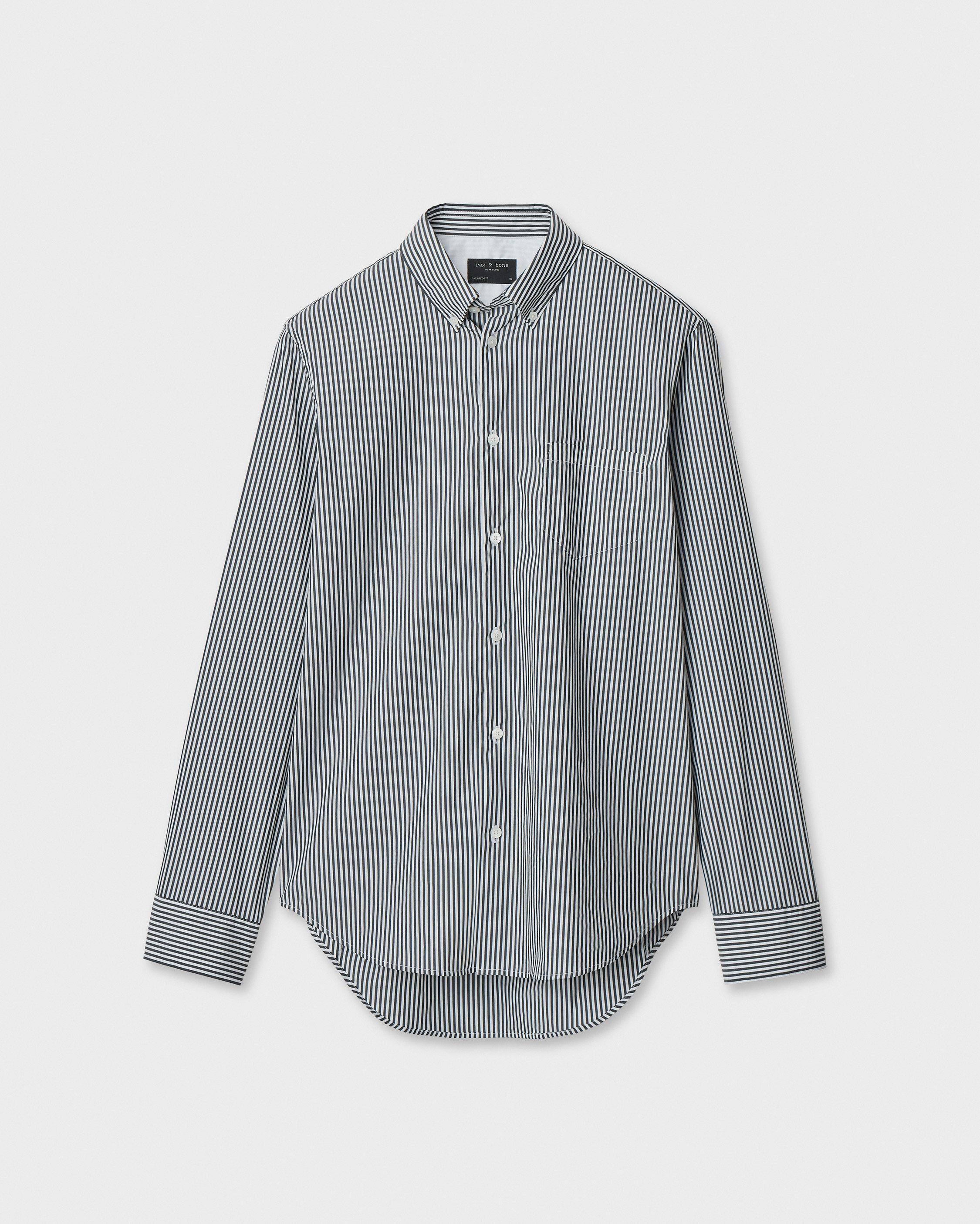 rb Tailored Striped Poplin Shirt image number 1