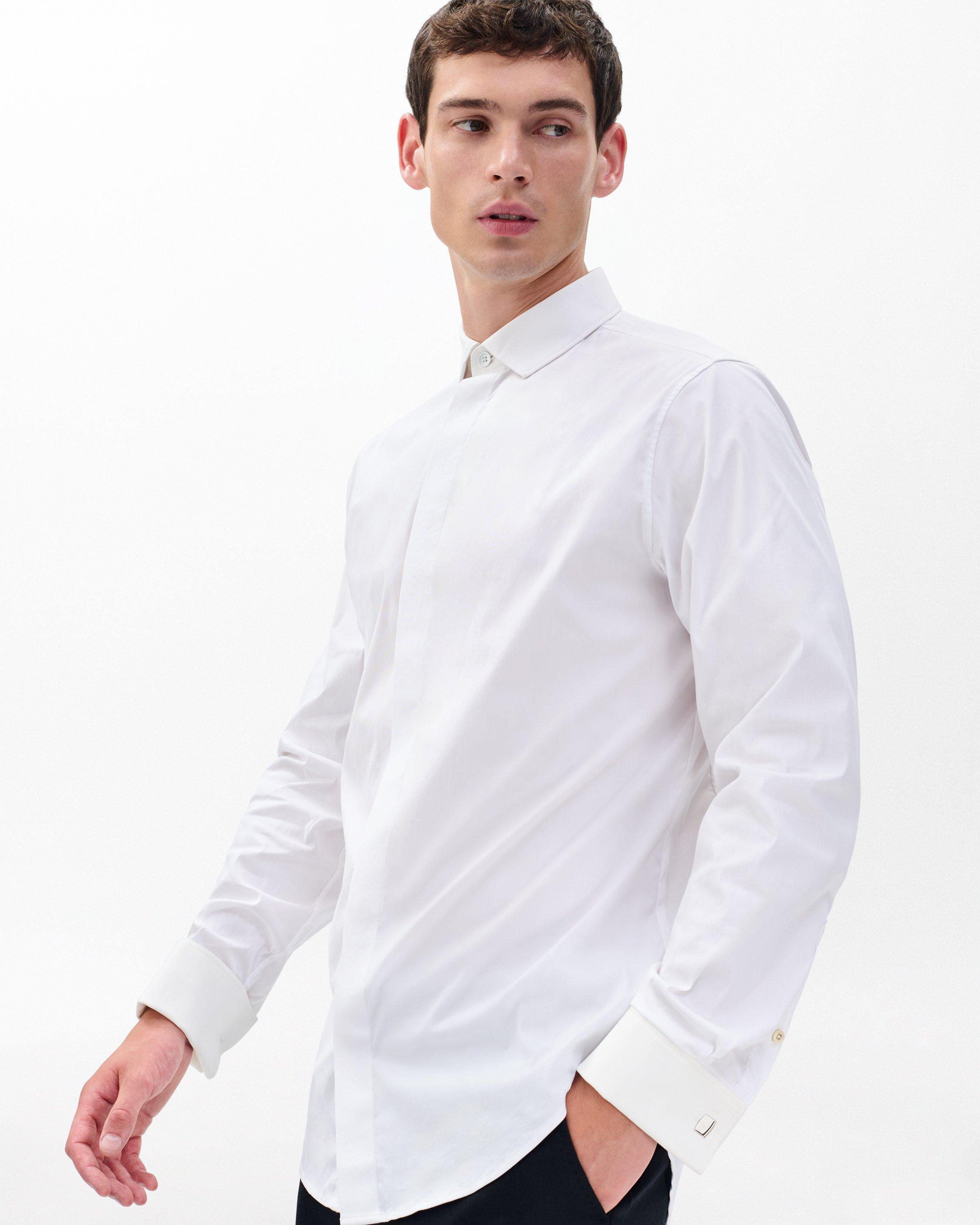 Patrick Poplin Tuxedo Shirt image number 1