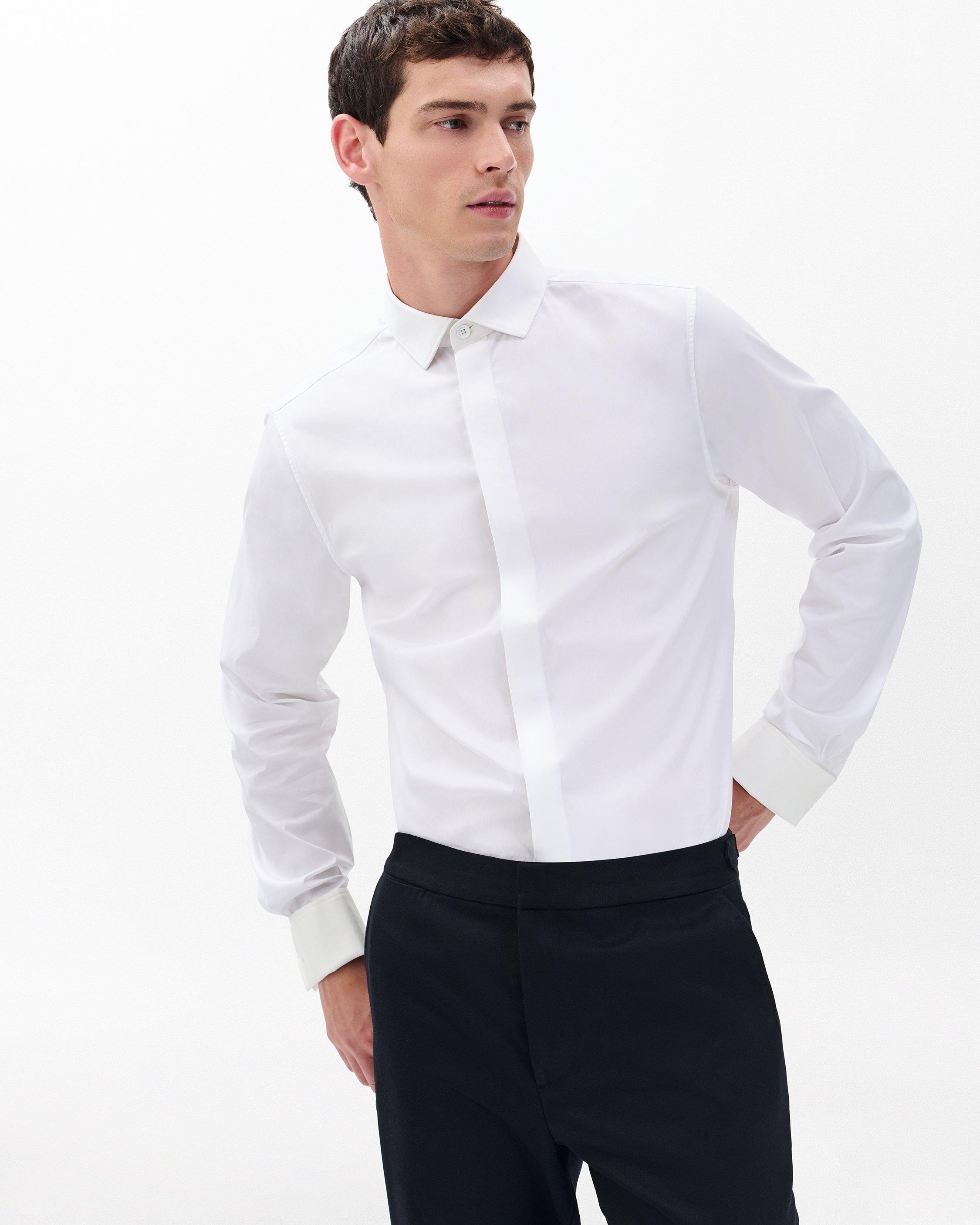 Patrick Poplin Tuxedo Shirt image number 3