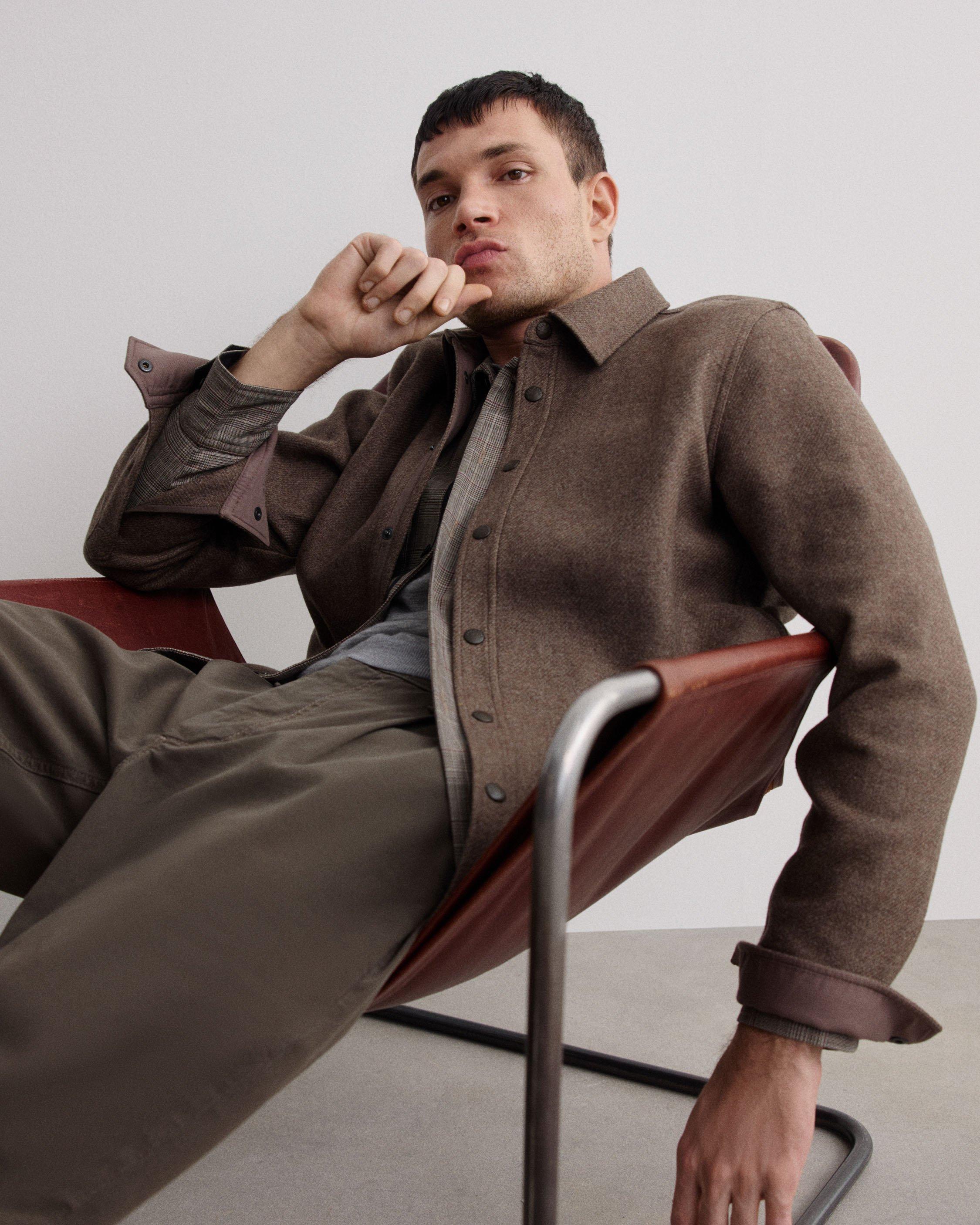 ロージーモンスターcheck wool shirt jacket(ブラウン)新品 The Italian ReWool® Oversized Shirt Jacket | Brown / Camel – Everlane