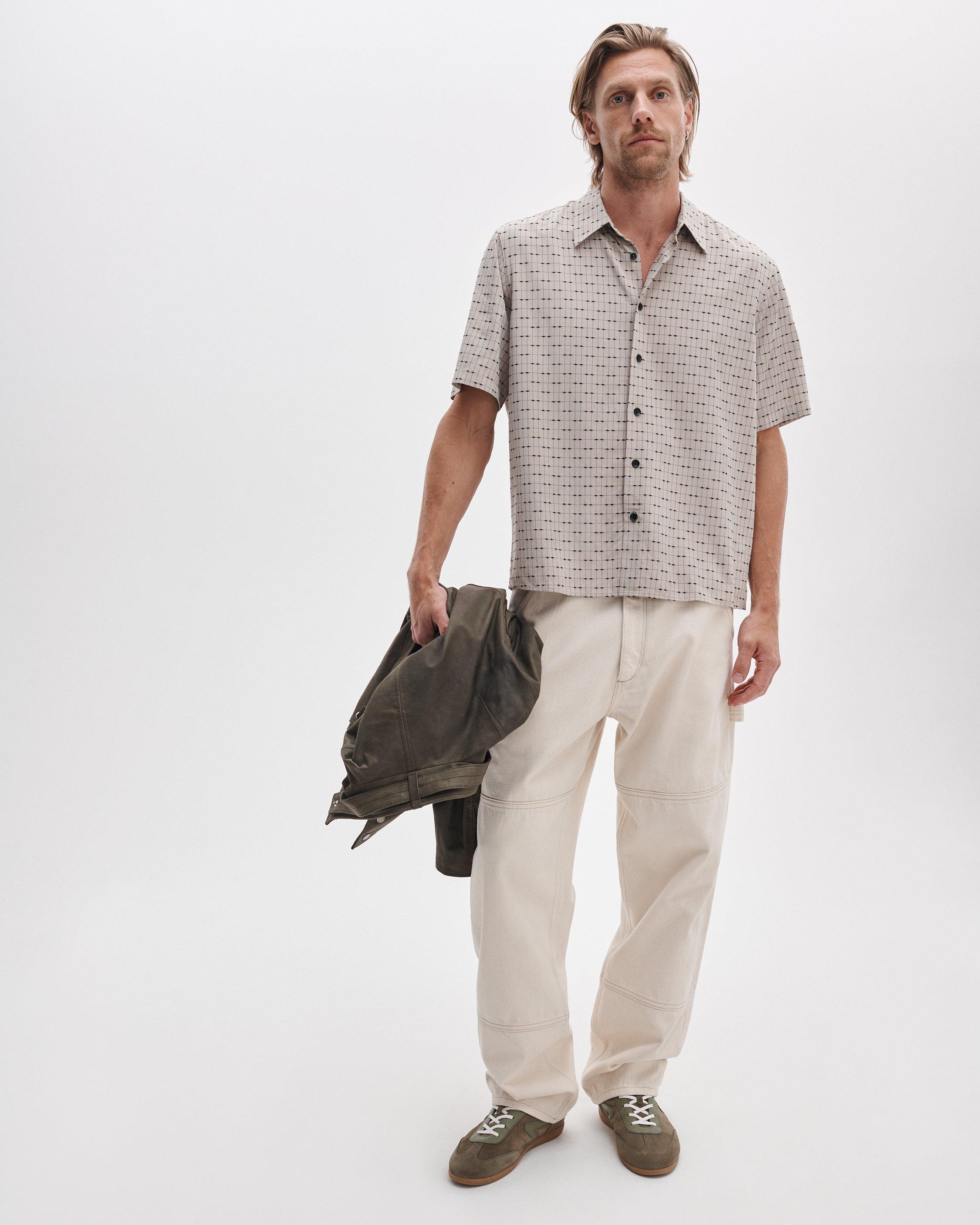Dalton Short-Sleeve Jacquard Shirt image number 3