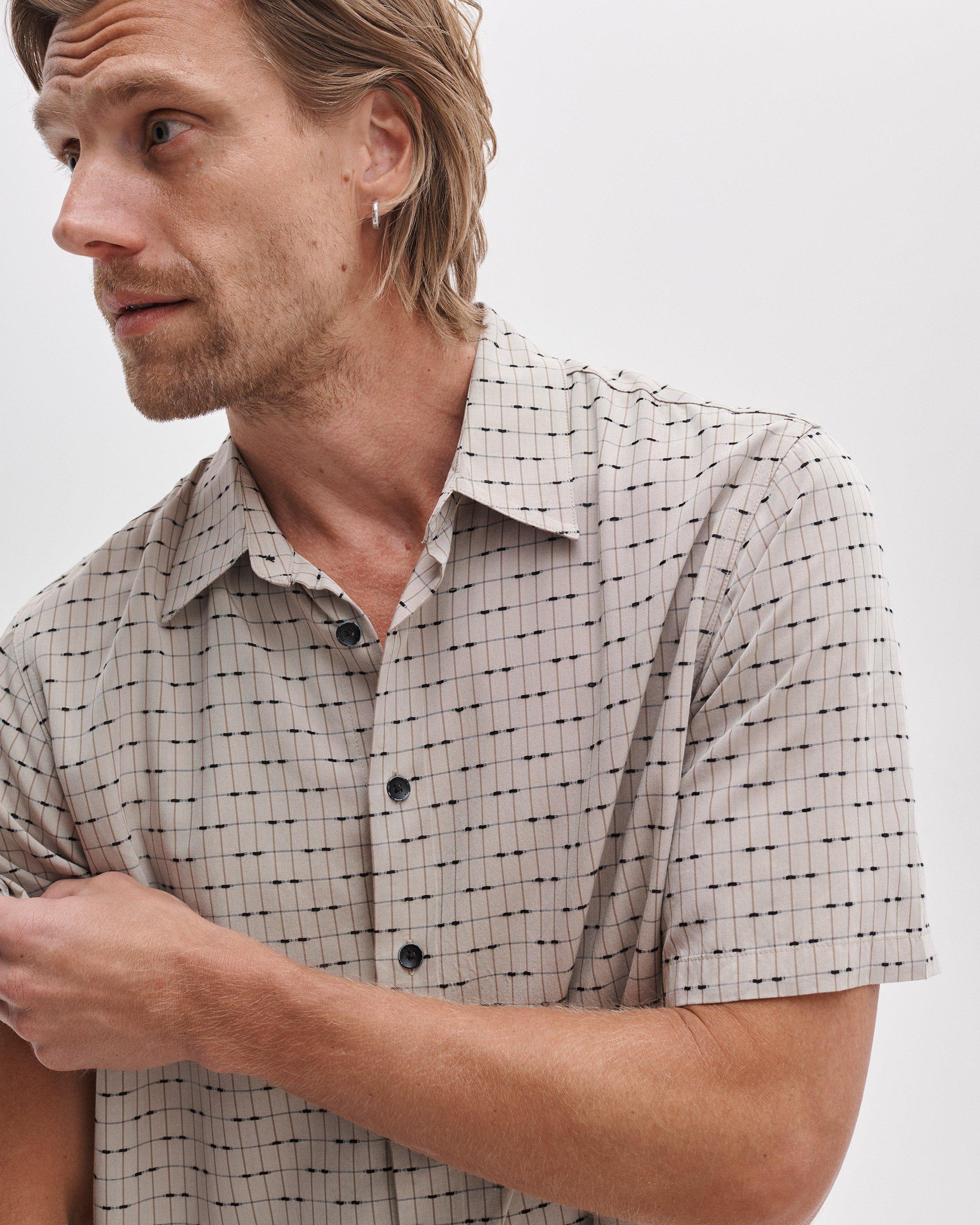 Dalton Short-Sleeve Jacquard Shirt image number 4
