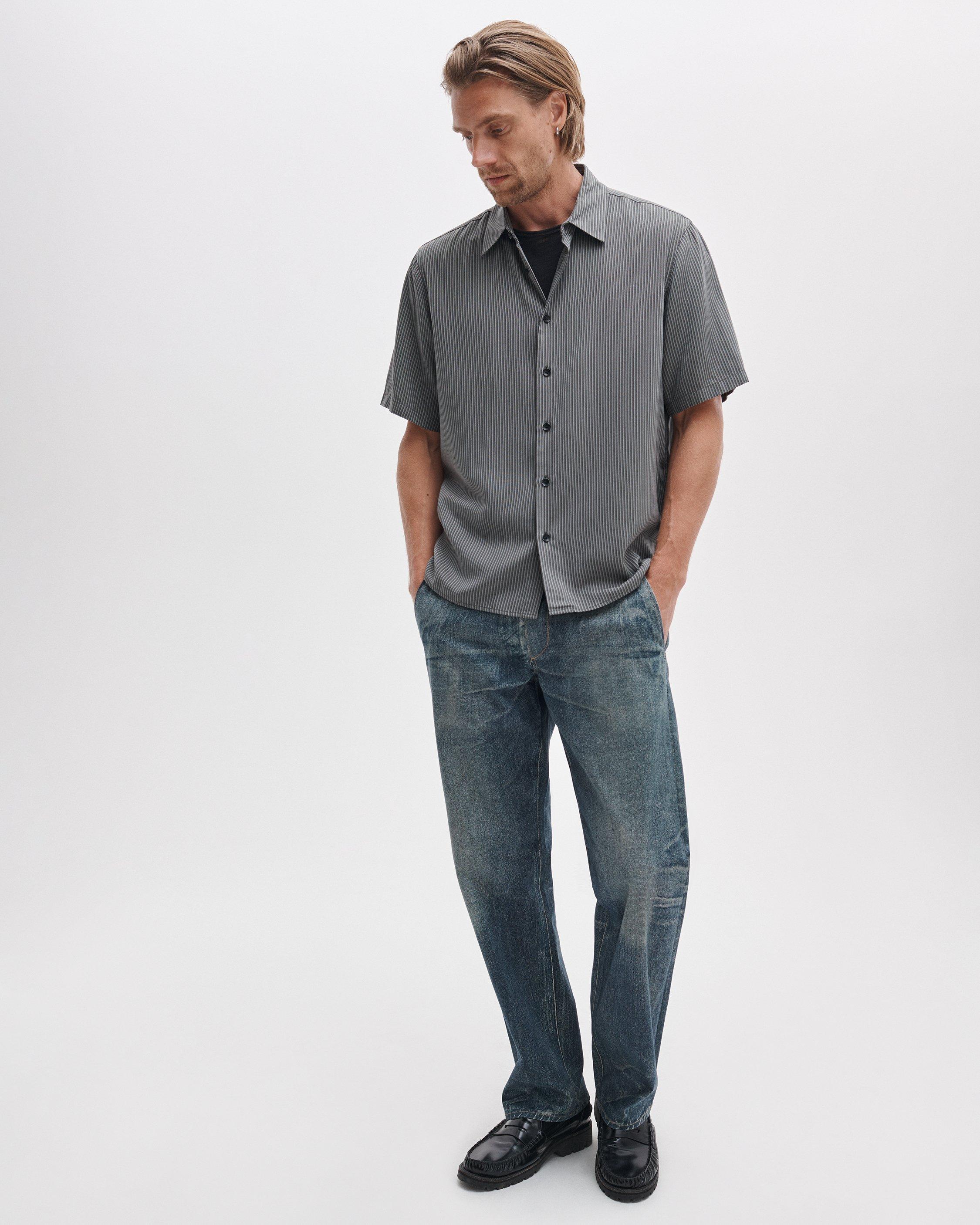 Dalton Short-Sleeve Jacquard Shirt image number 3