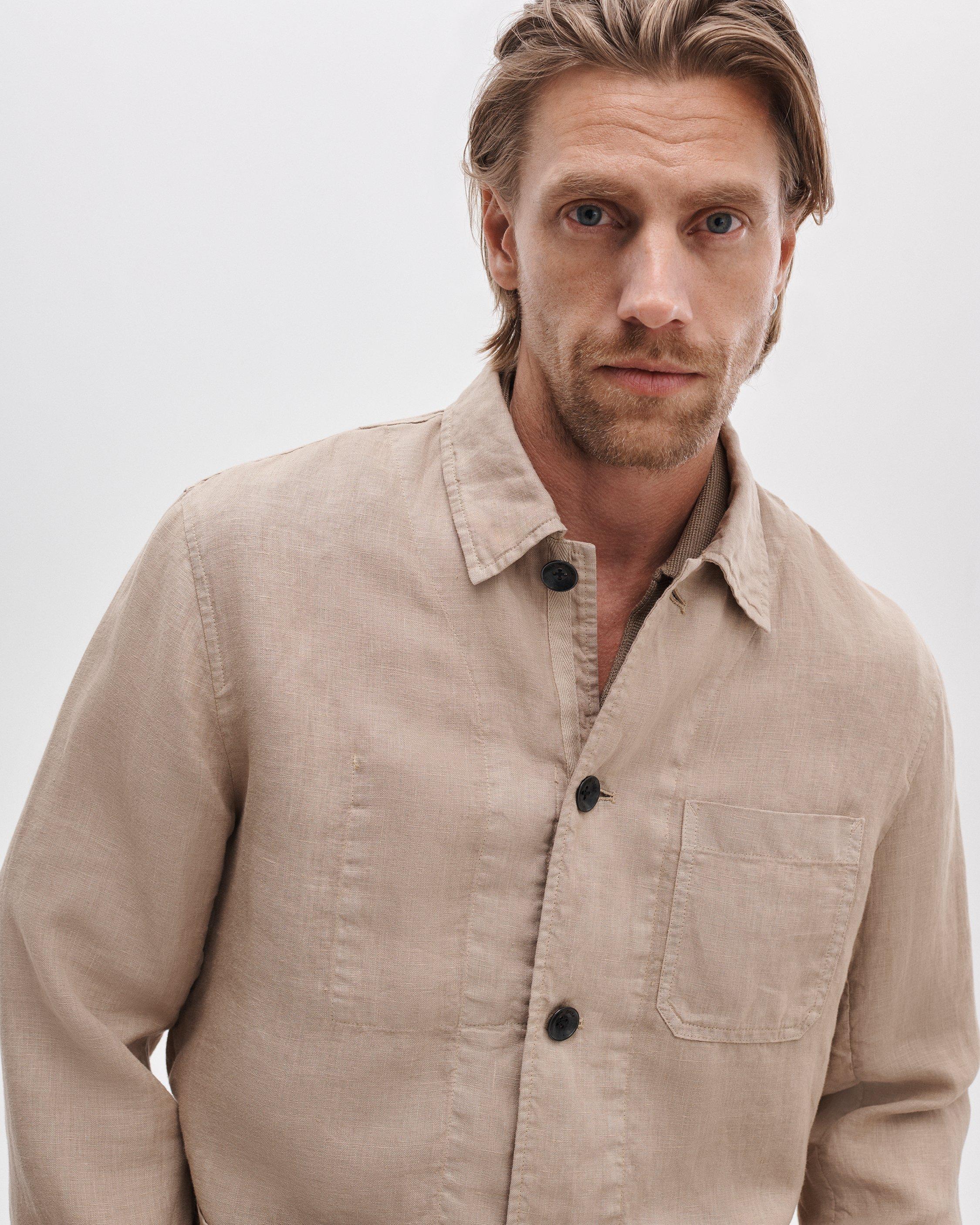 rag & bone Evan Linen Chore Jacket Jackets & Coats | Wolf Grey