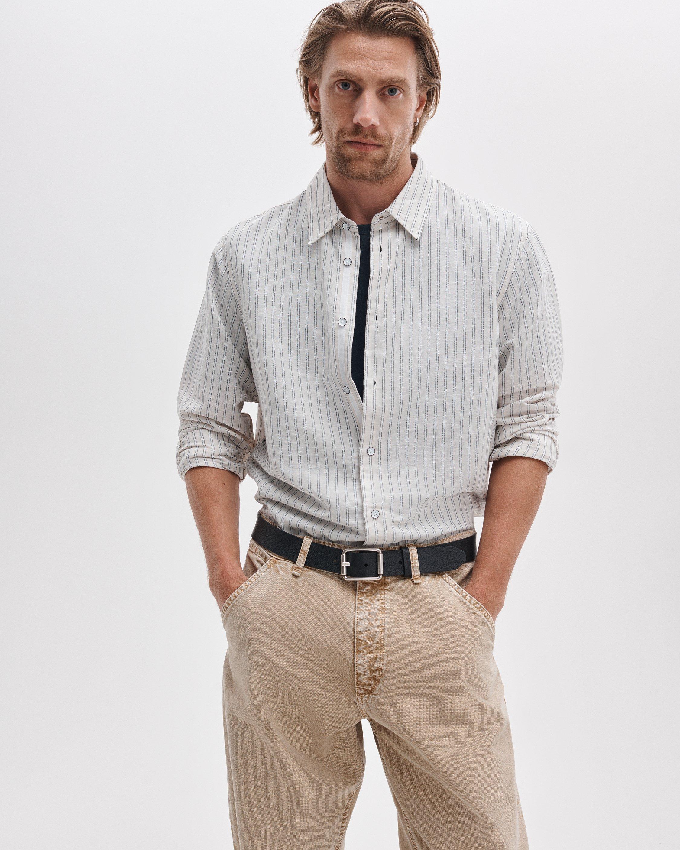 Finch Striped Linen-Cotton Shirt image number 2