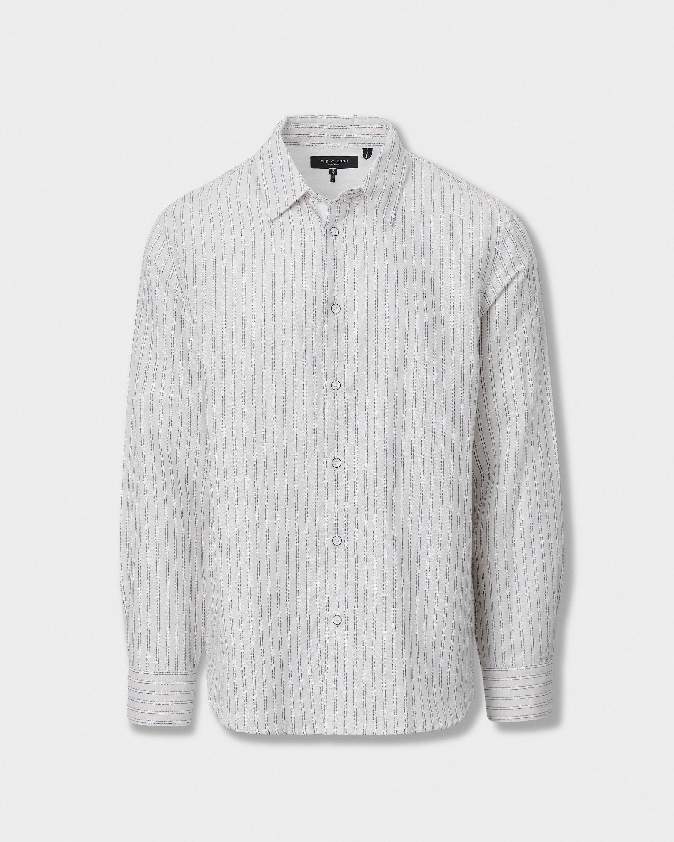 Finch Striped Linen-Cotton Shirt image number 1