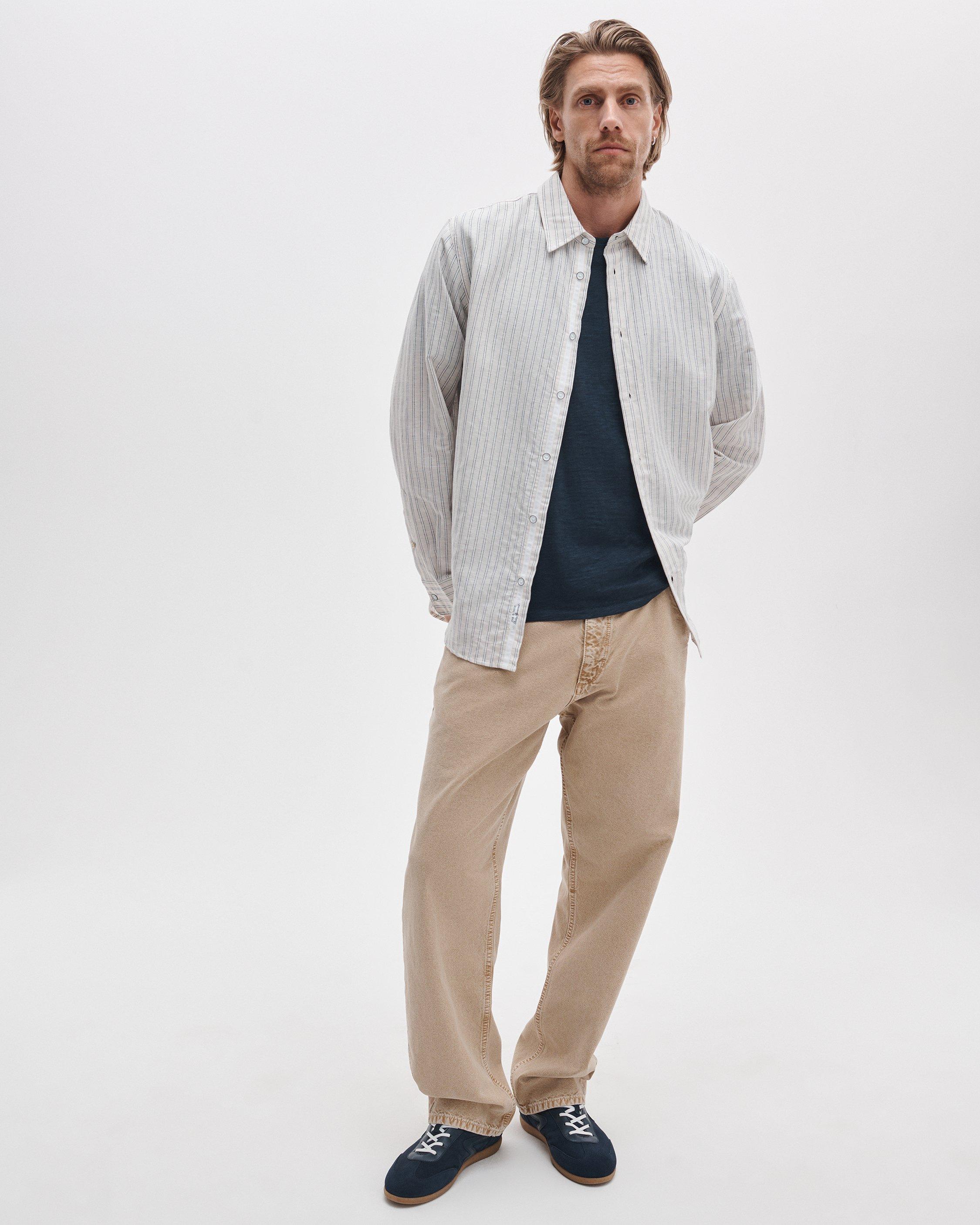Finch Striped Linen-Cotton Shirt image number 3