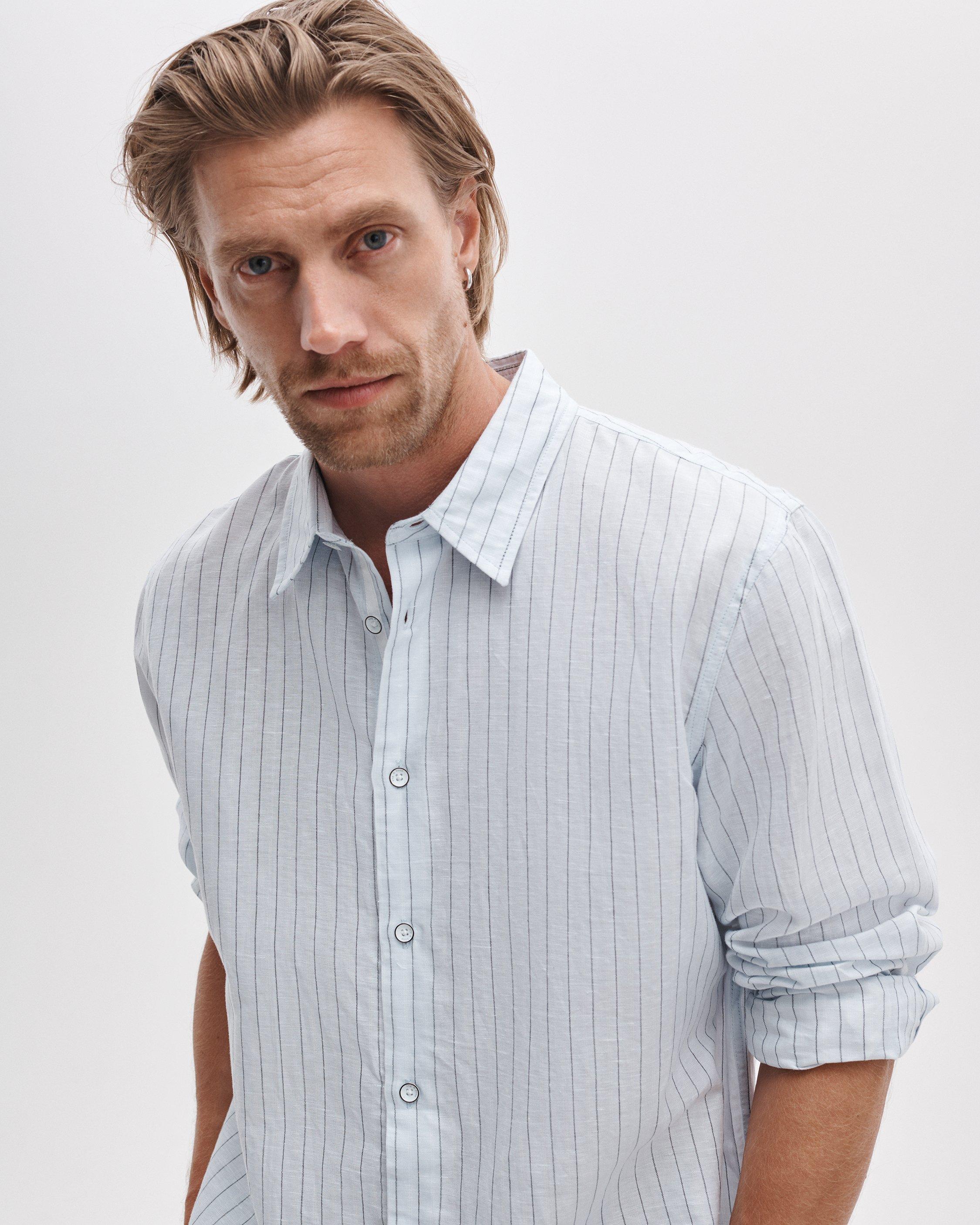 Finch Striped Linen-Cotton Shirt image number 2