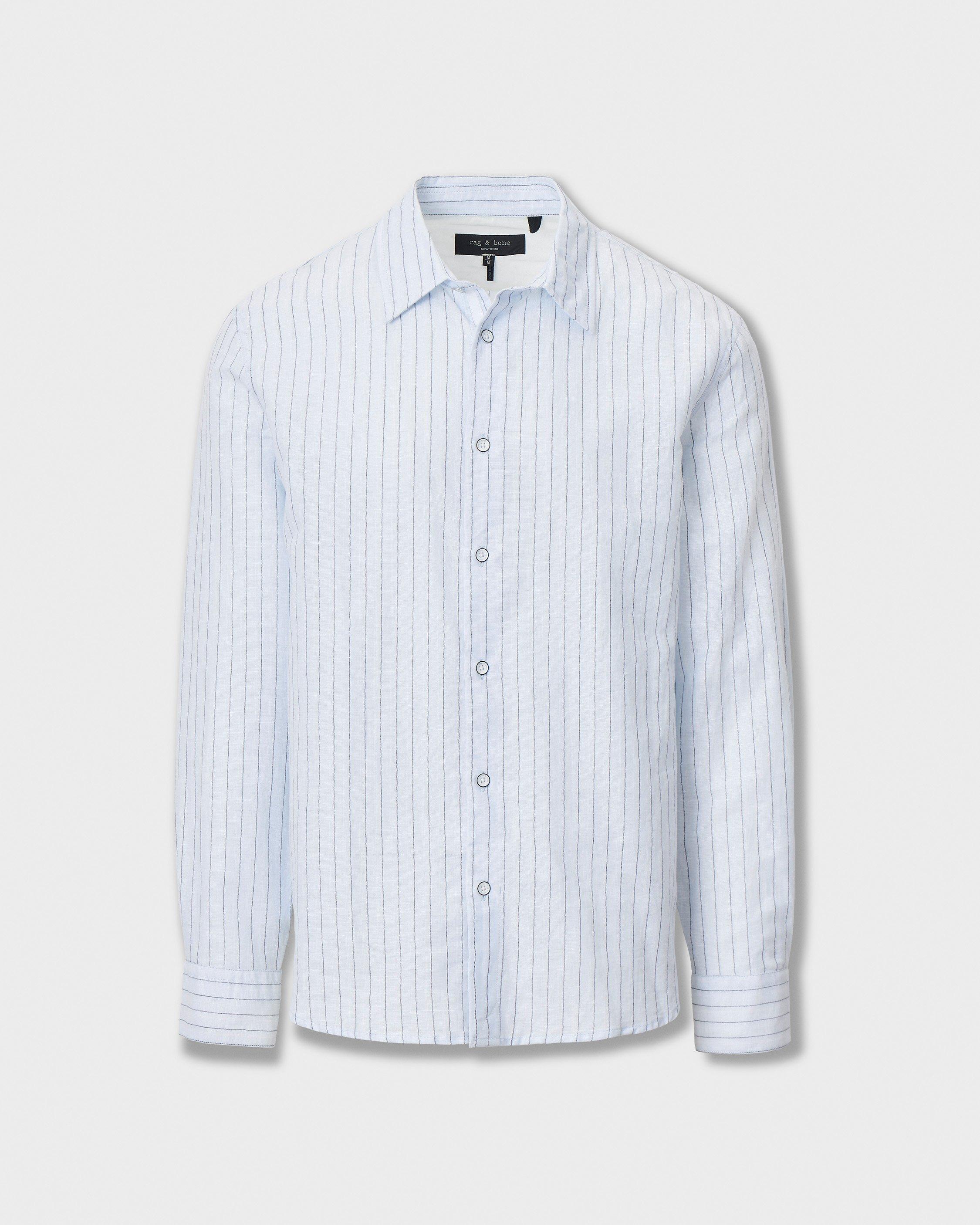 Finch Striped Linen-Cotton Shirt image number 1