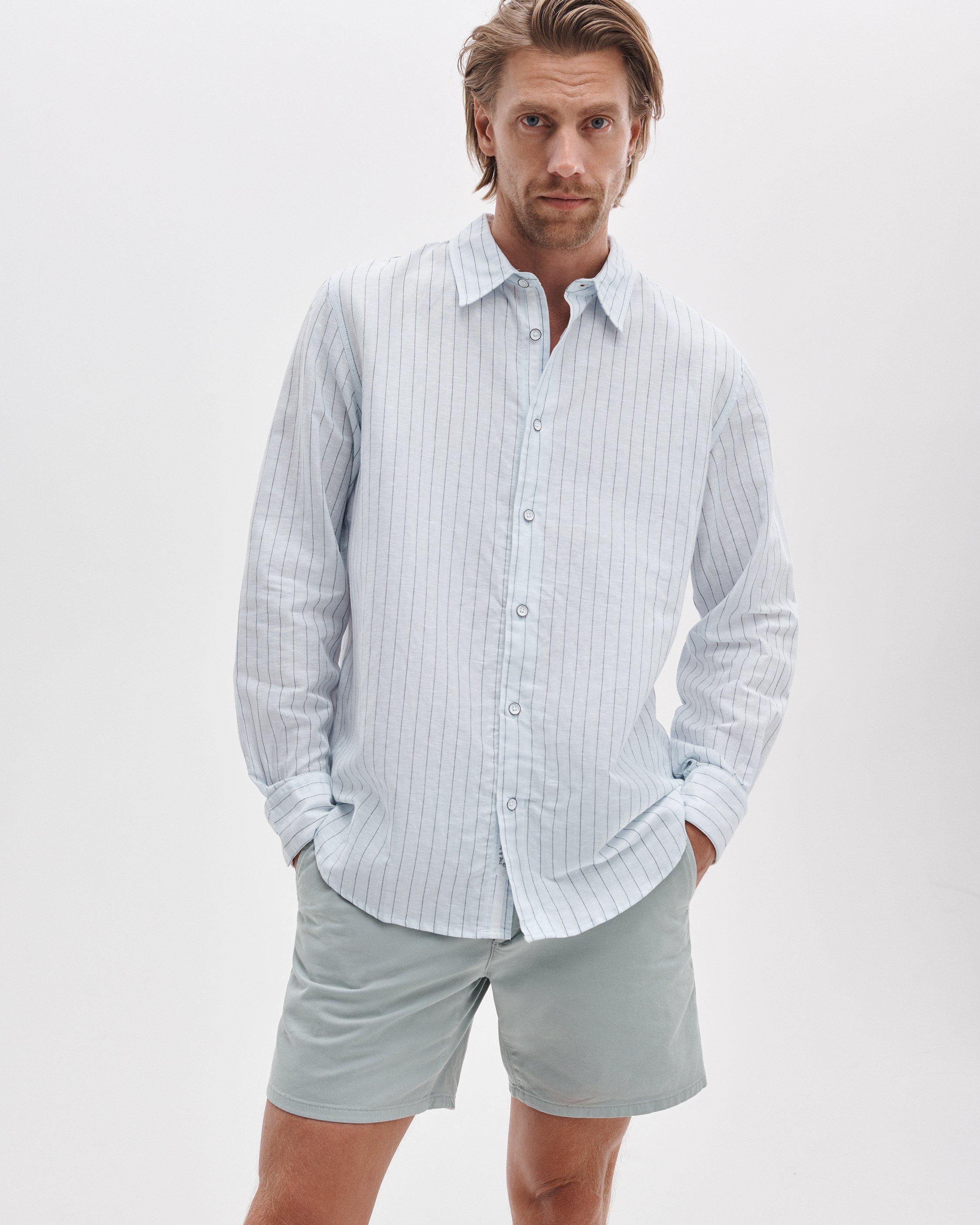 Finch Striped Linen-Cotton Shirt image number 4