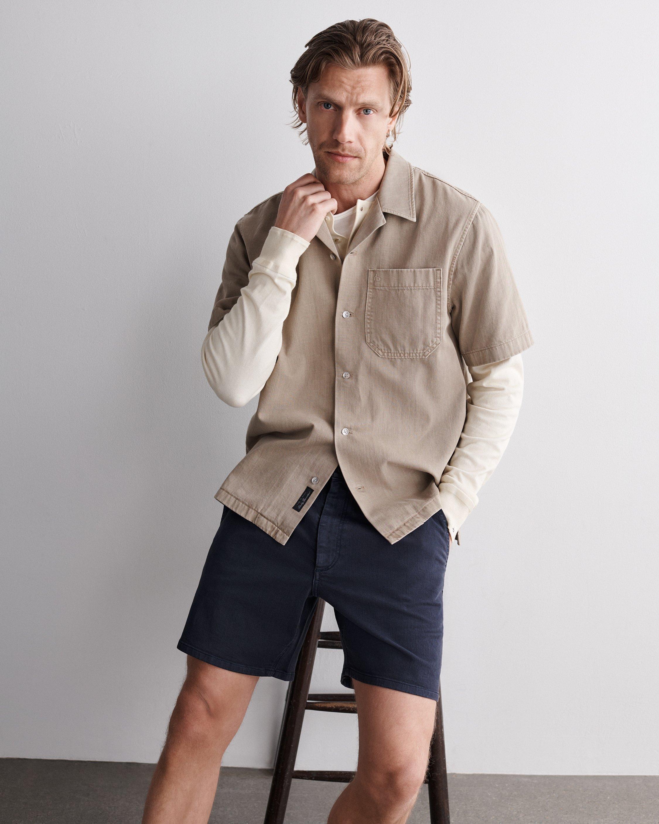 dress shorts for men Billy Reid Slub Cotton Short, Tan main image 0