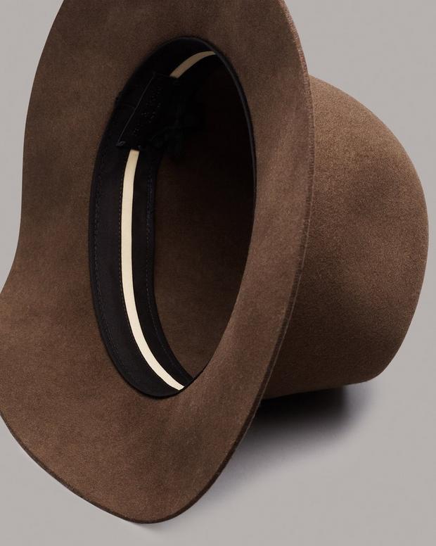 Womens Accessories Hats Save 23% Rag & Bone Leather Floppy Brim Fedora in Black 
