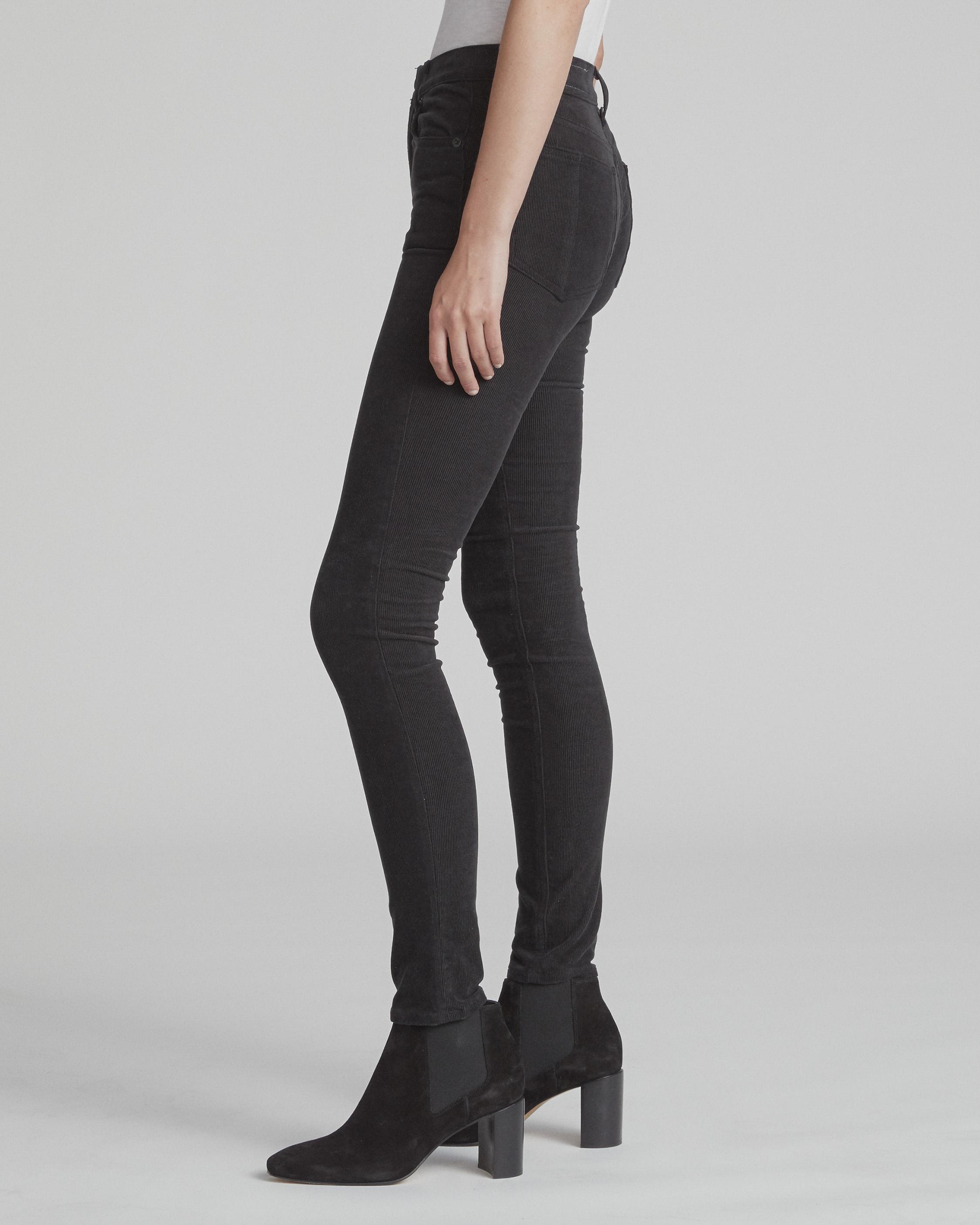 HIGH RISE CORDUROY SKINNY - Black | rag & bone