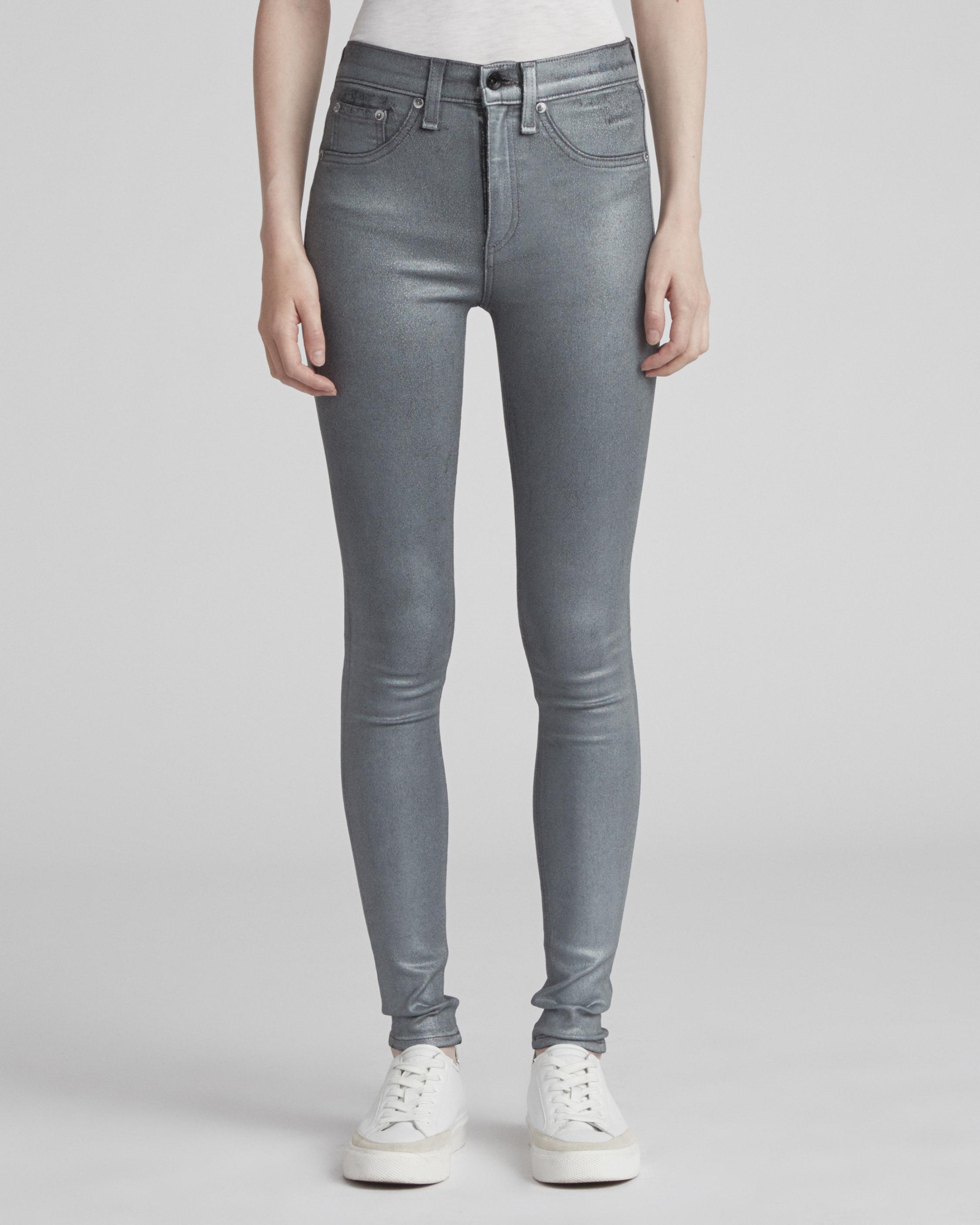 High-Rise Coated Skinny Jeans