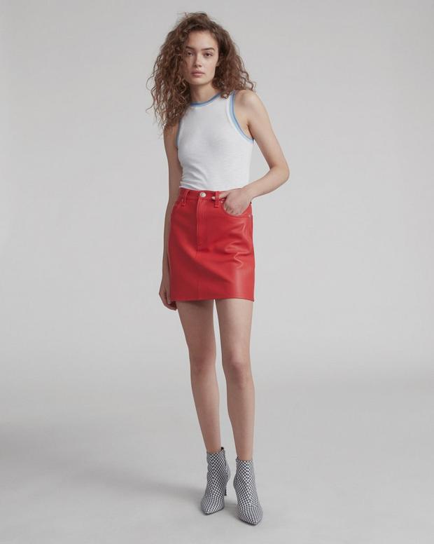 MOSS LEATHER SKIRT image number 1