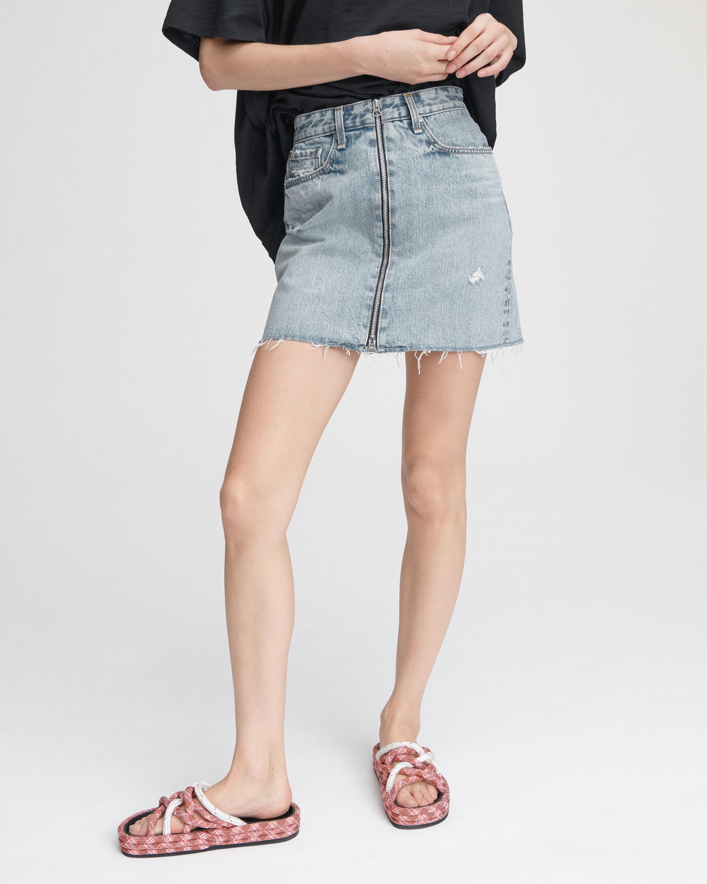 Anna Denim Mini Skirt in Mandy Mid-Indigo Wash | rag & bone