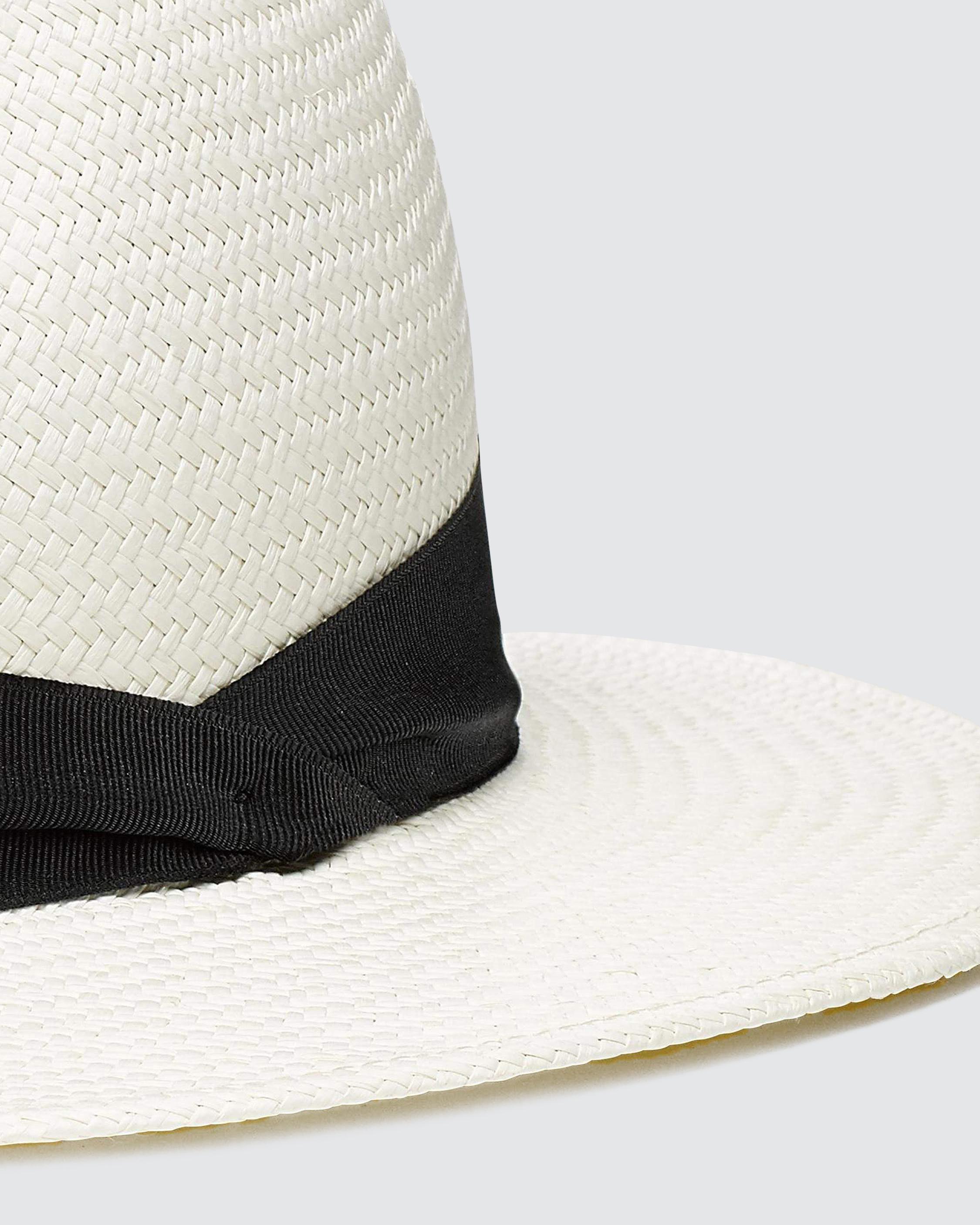 Straw Panama Hat in White for Women