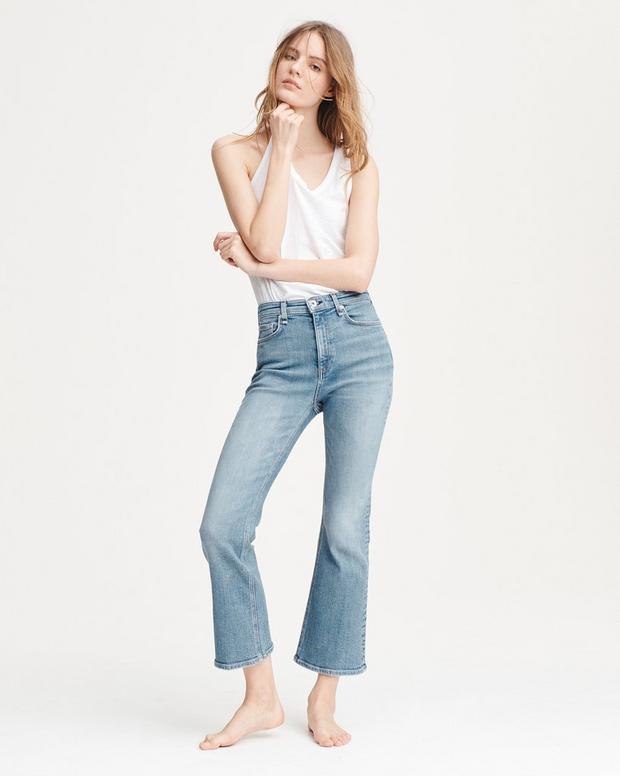 Rag & Bone Denim Nina High-rise Kick-flare Jeans in Blue Womens Clothing Jeans Flare and bell bottom jeans 