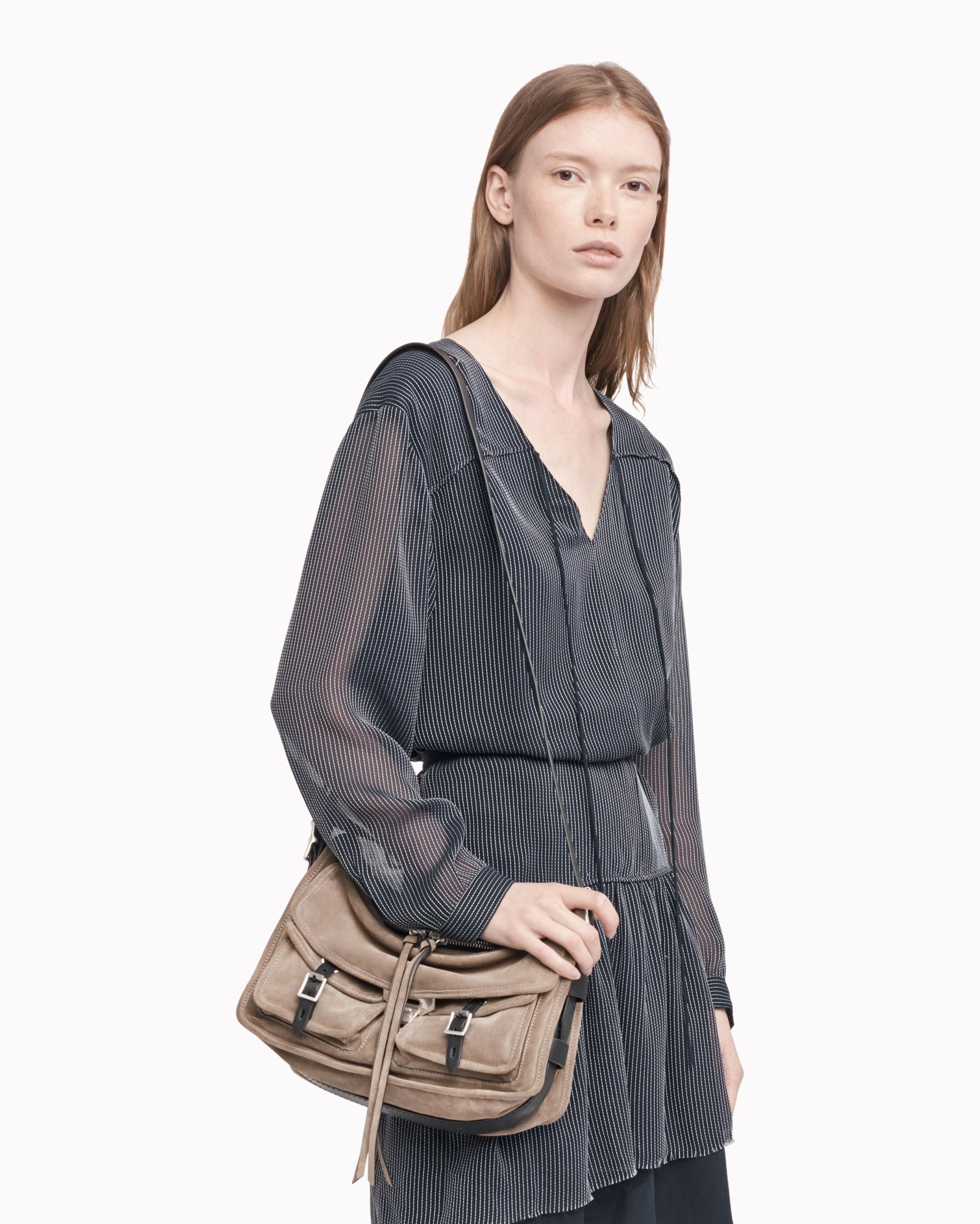 The Field Leather Messenger Bag in Warm Grey rag bone