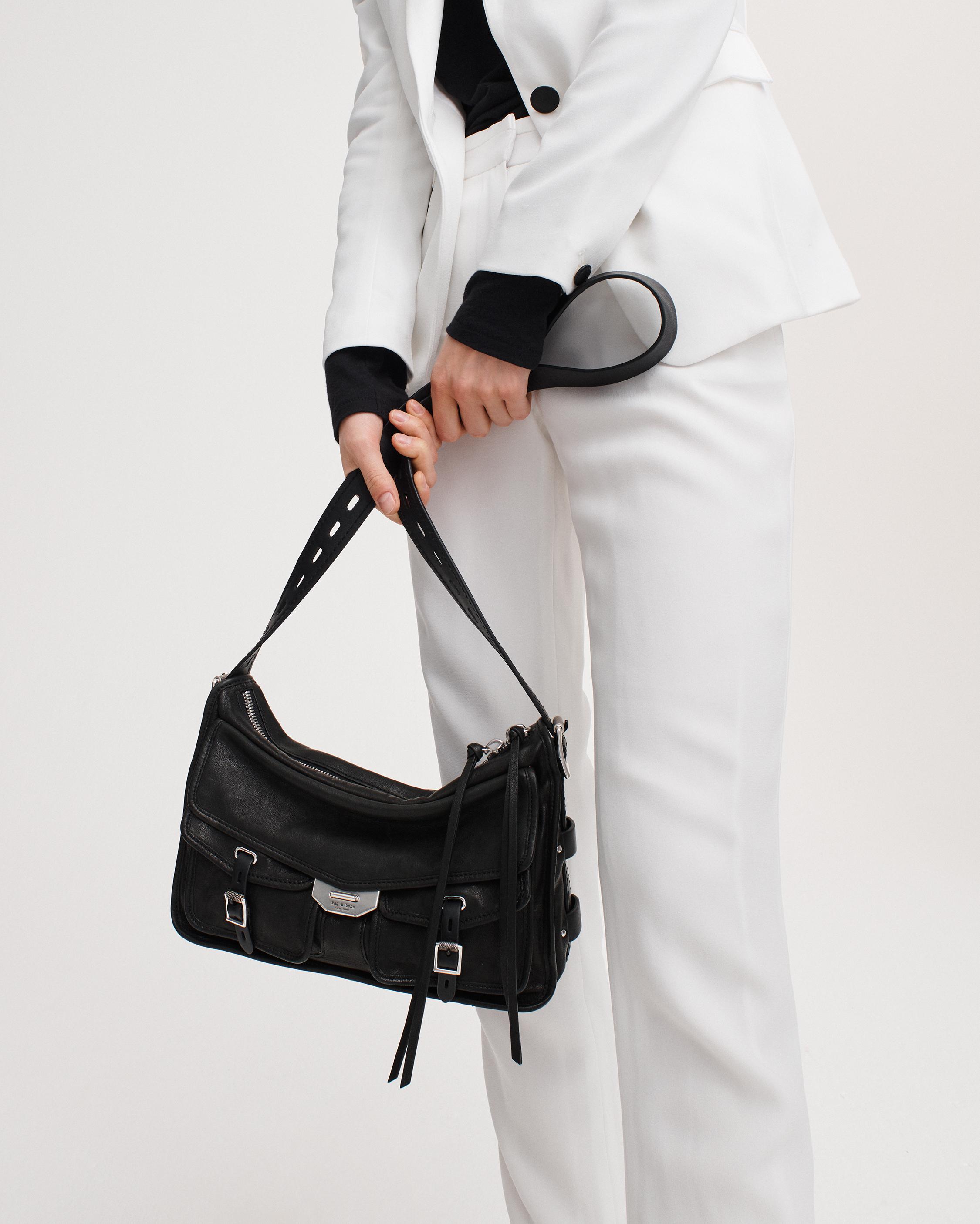 The Field Leather Messenger Bag in Black rag bone