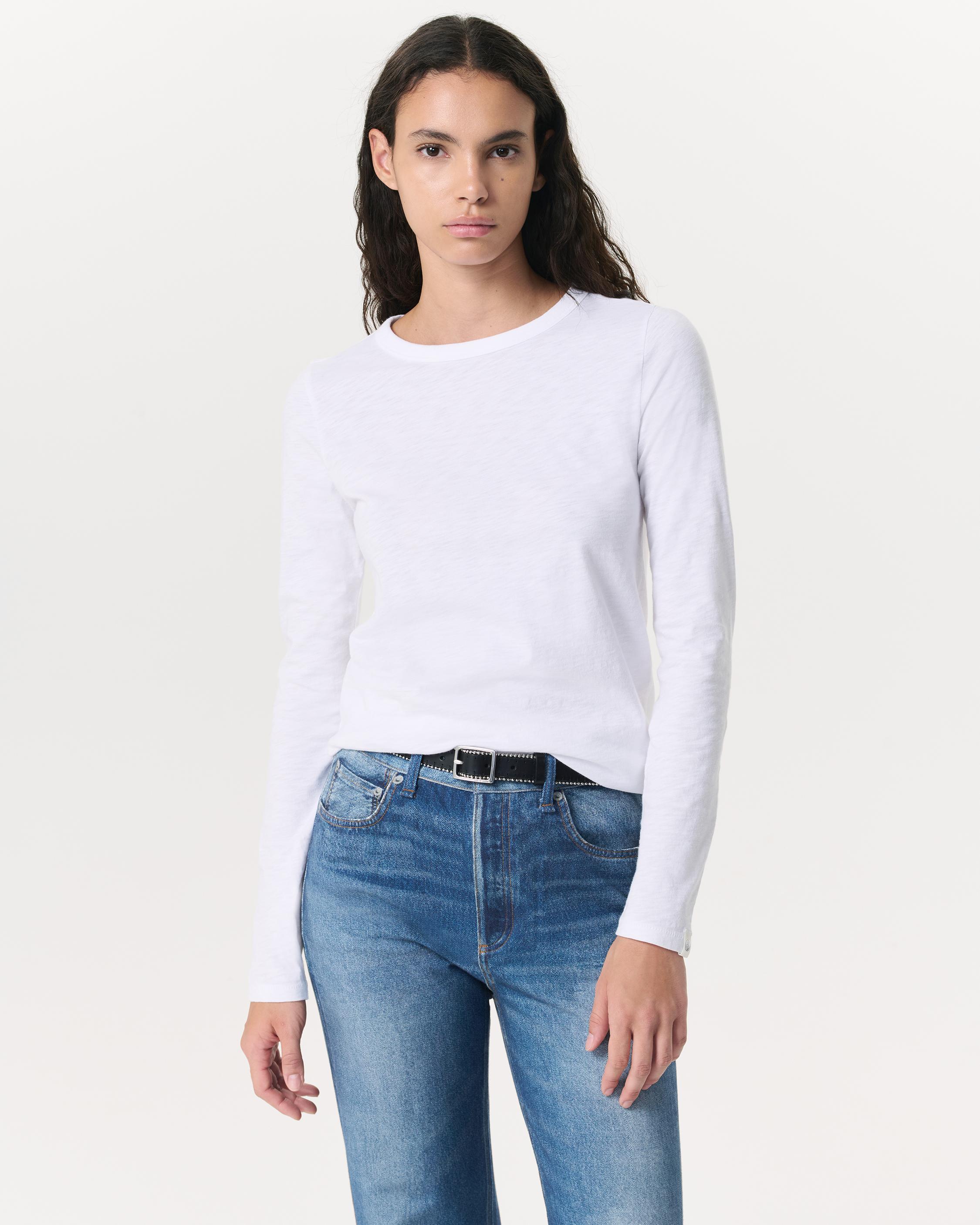 white long sleeve top ladies