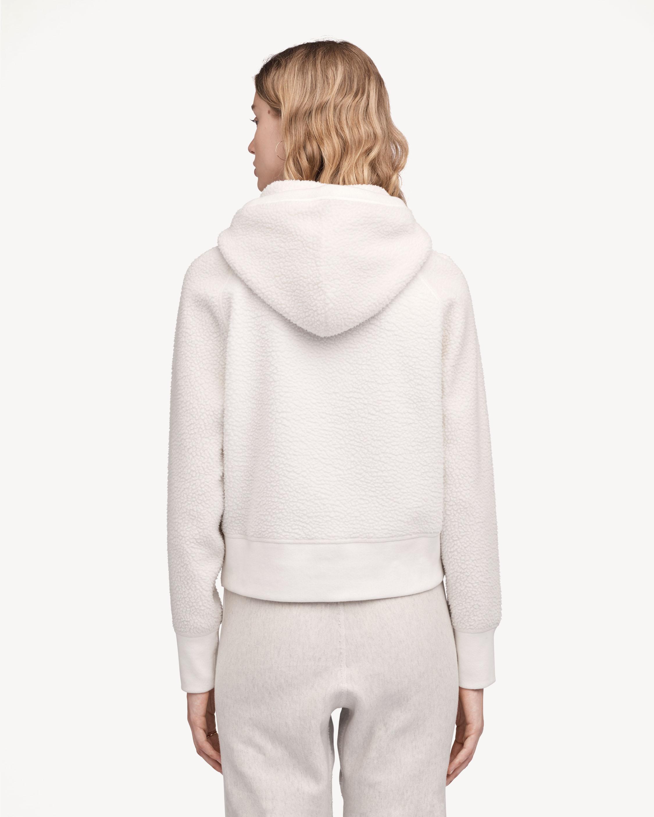 SHERPA FLEECE HOODIE EGGSHELL rag bone