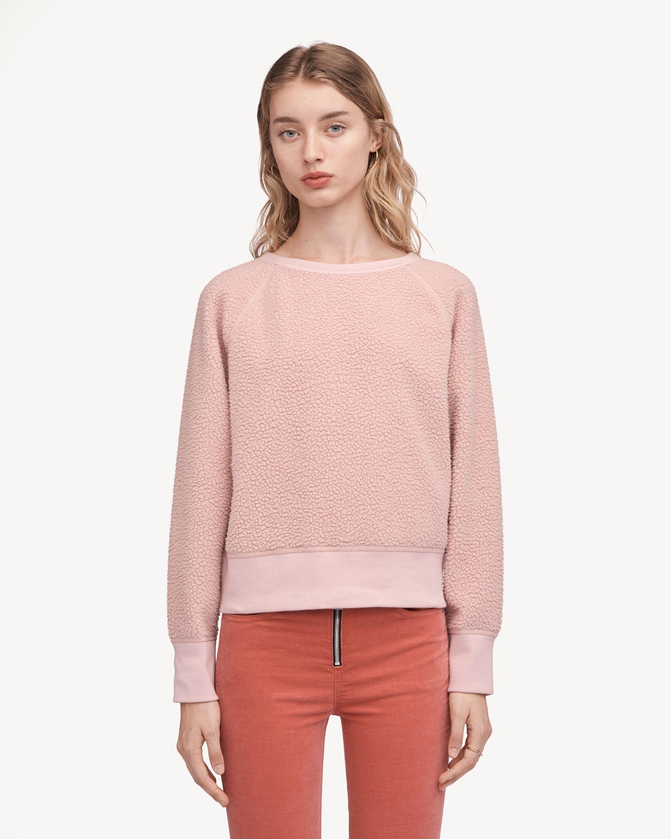 SHERPA FLEECE PULLOVER GREYED PINK rag bone