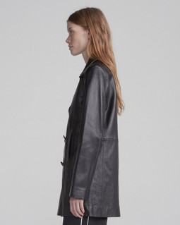 NELLA LEATHER PEACOAT image number 2