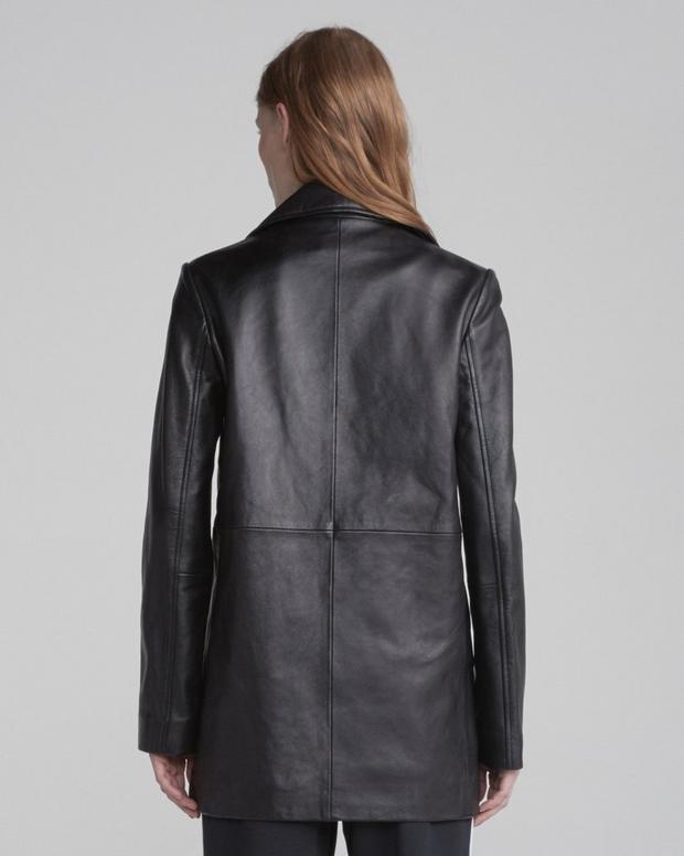NELLA LEATHER PEACOAT image number 3