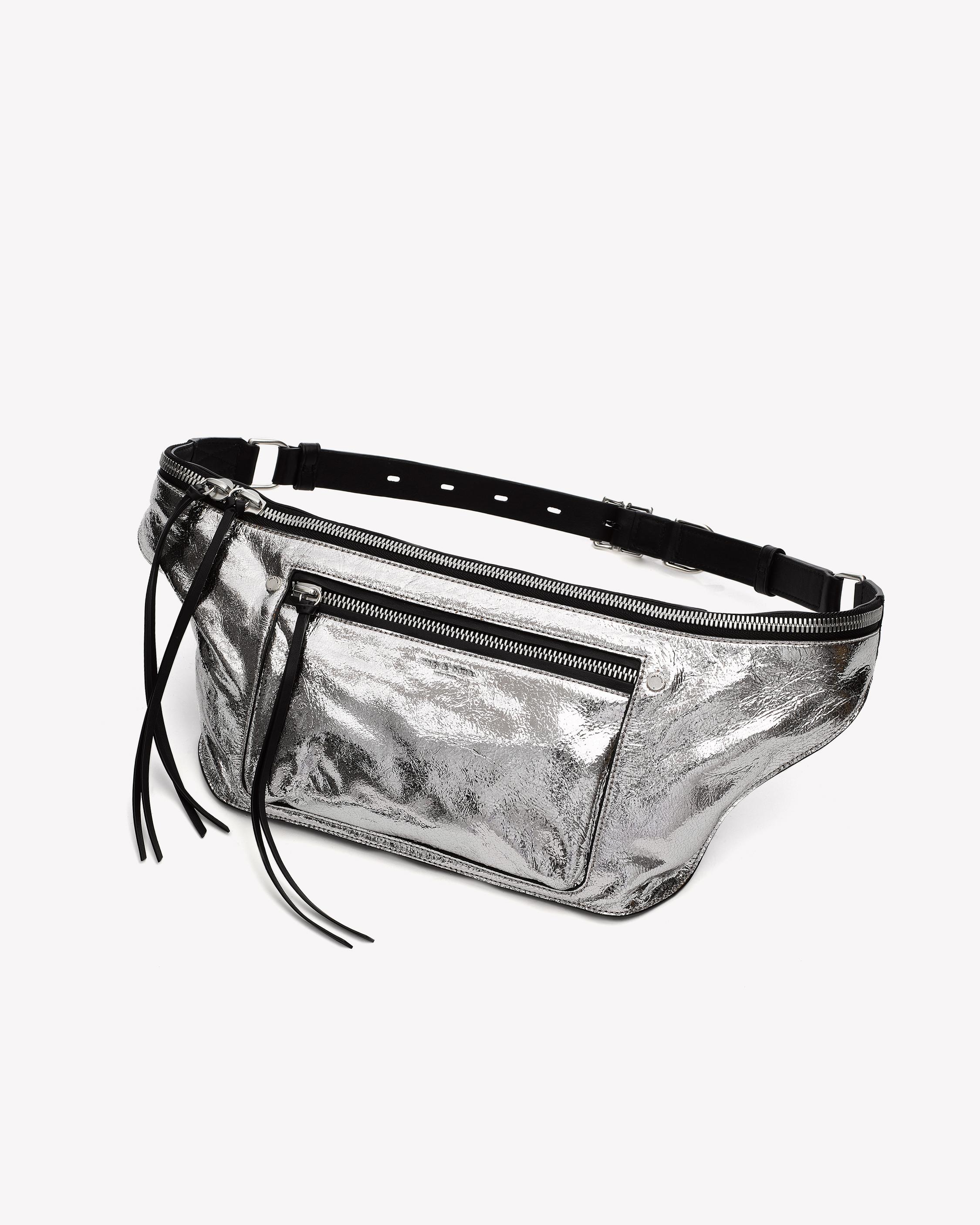 Silver Metallic Large Pocket Fanny Pack