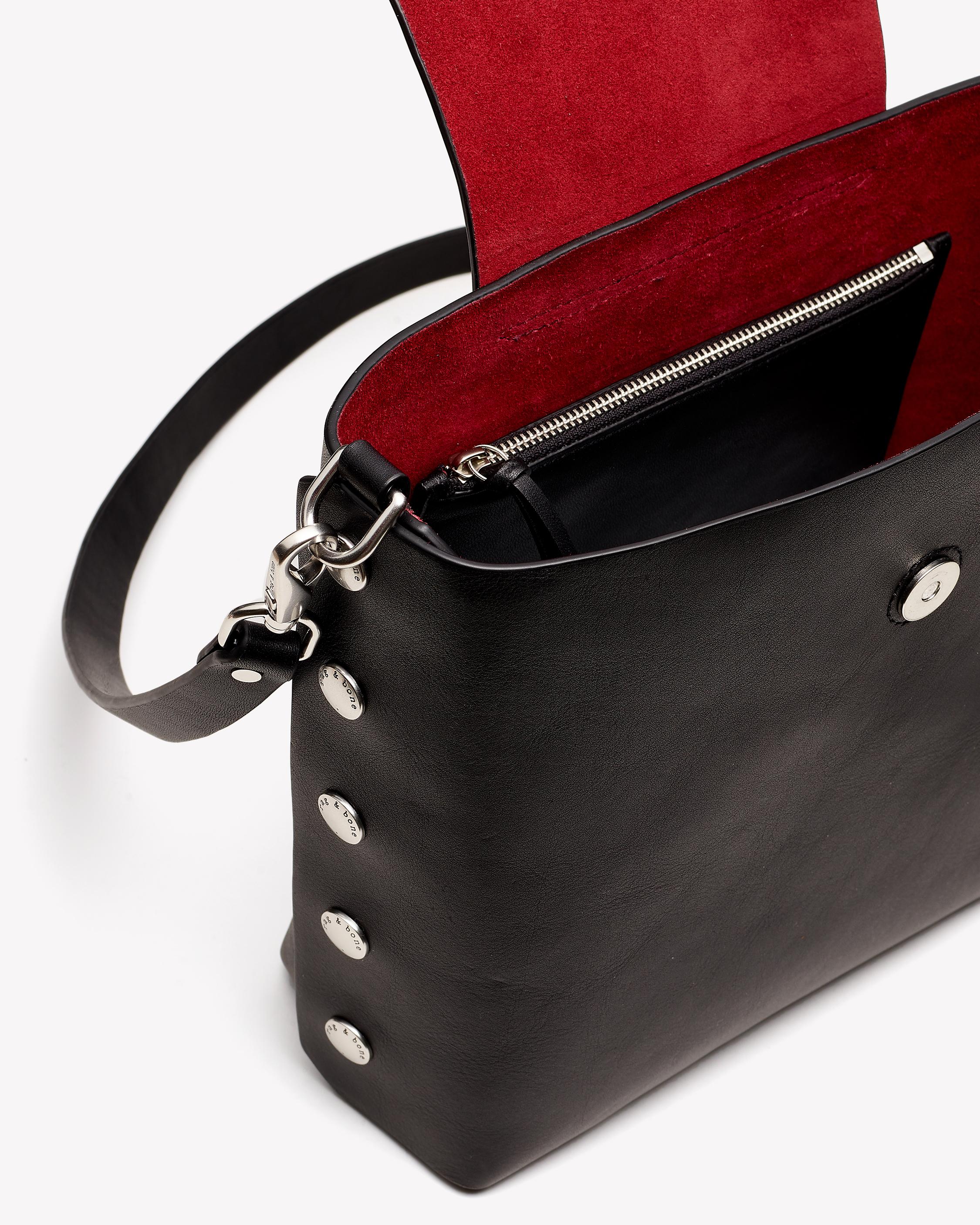 The Atlas Leather Bucket Bag in Black rag bone