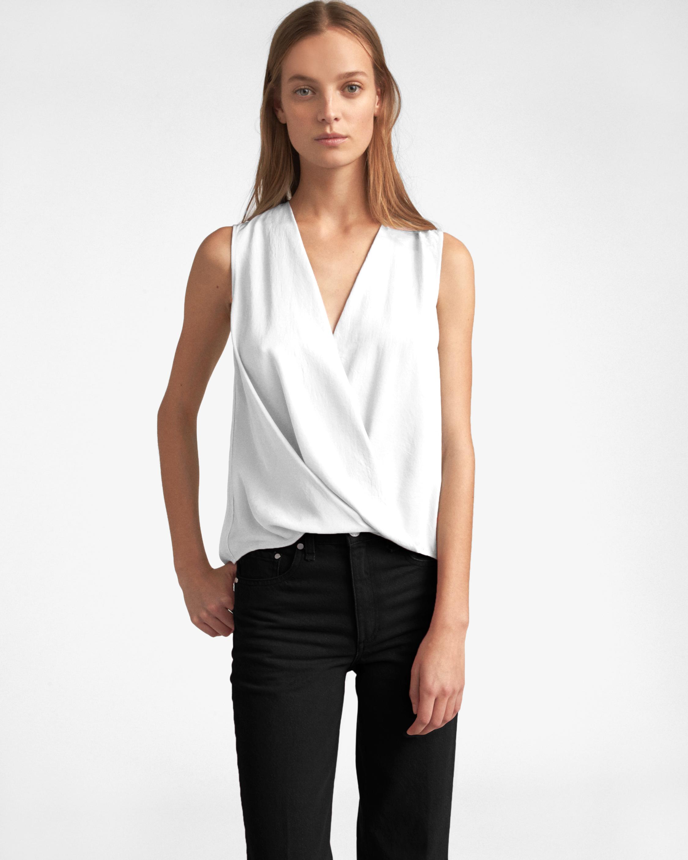 sleeveless silk blouse