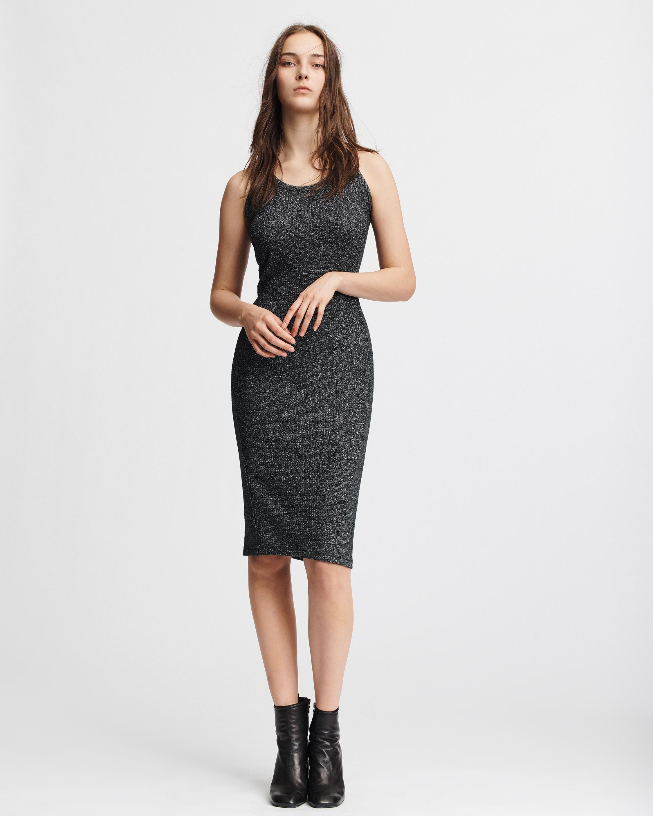 CLARA TORQUED DRESS - Black Heather | rag & bone