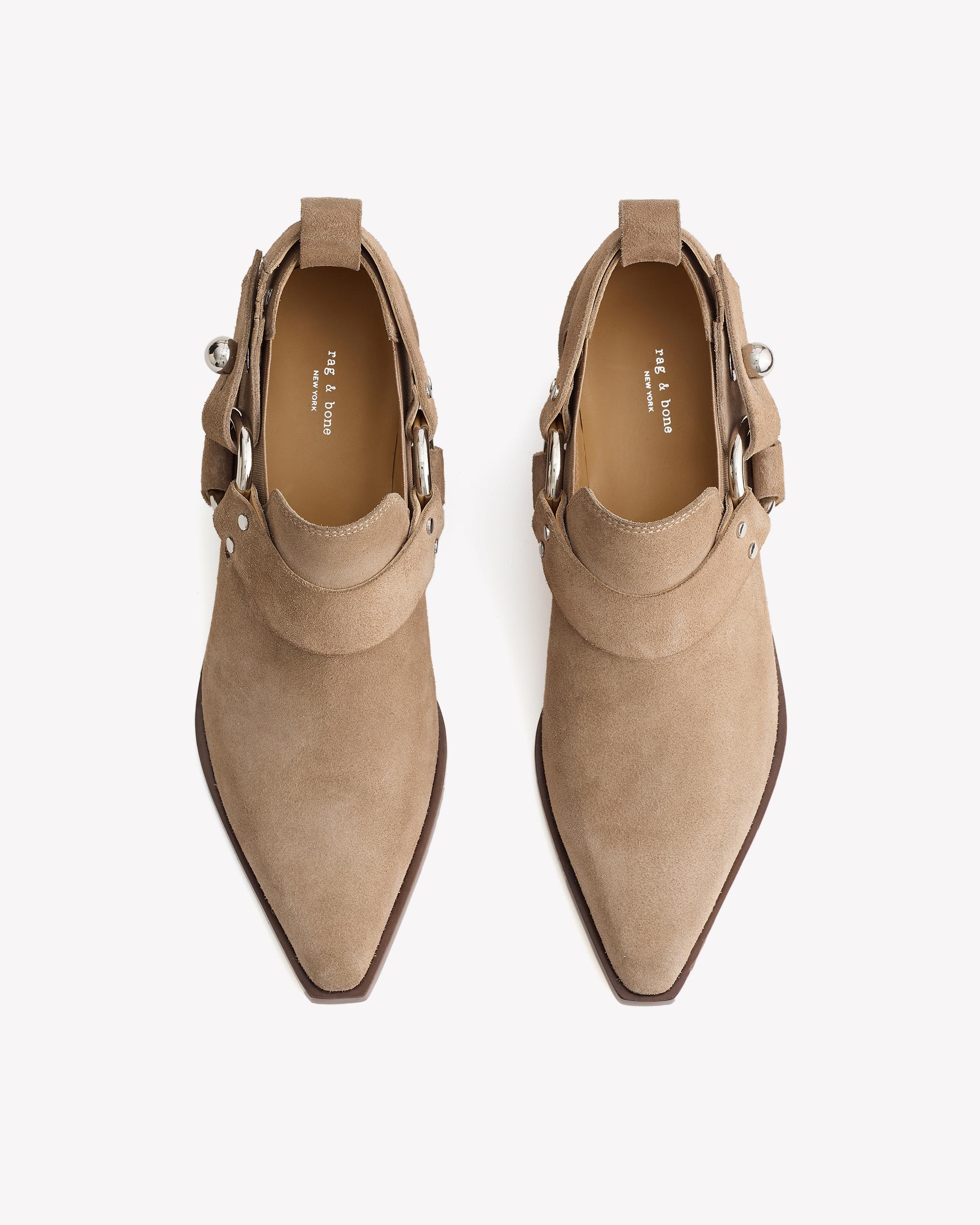 Westin Harness Suede Ankle Boots in Light Sand rag bone