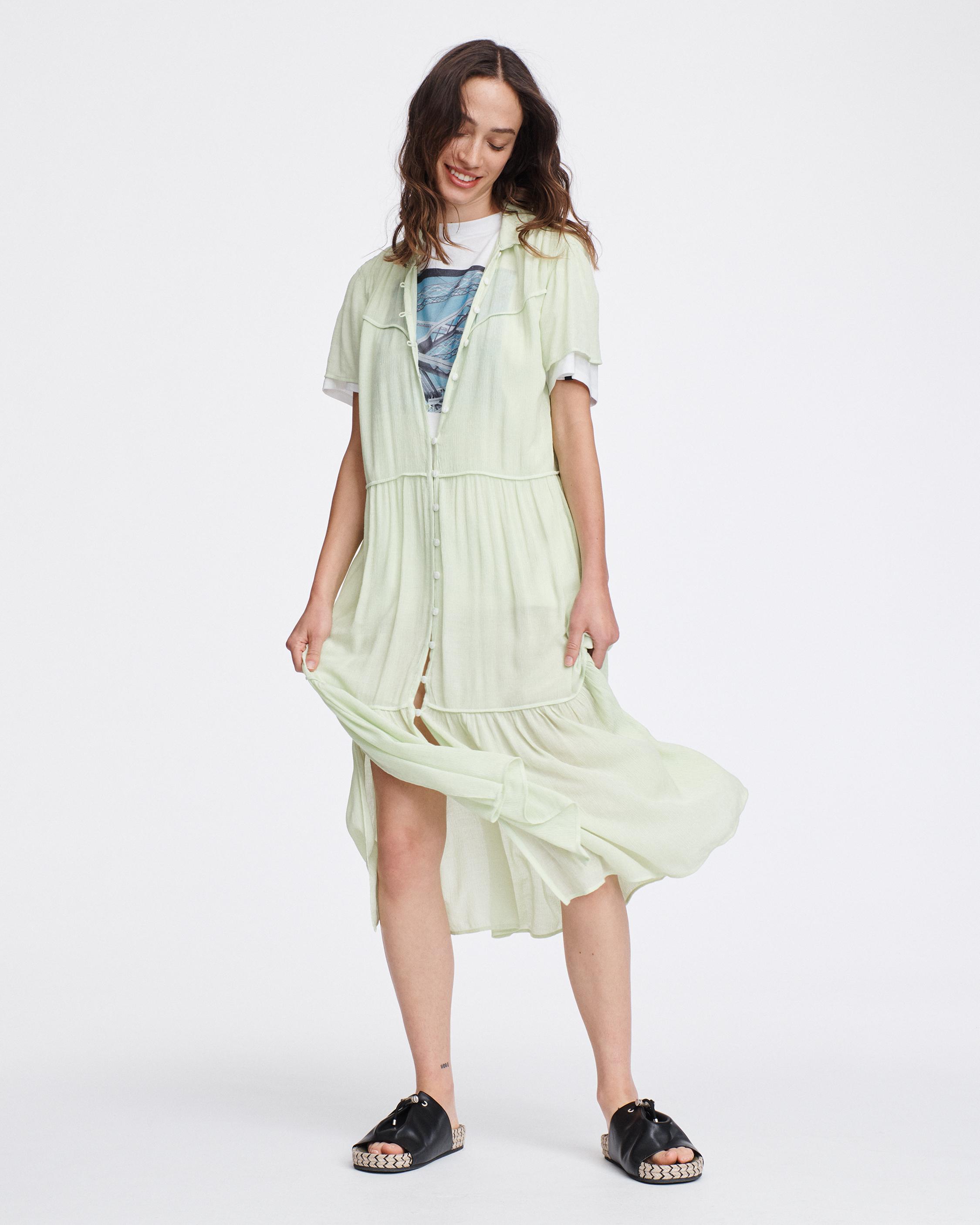 Libby Short Sleeve Dress in Bright Green rag bone