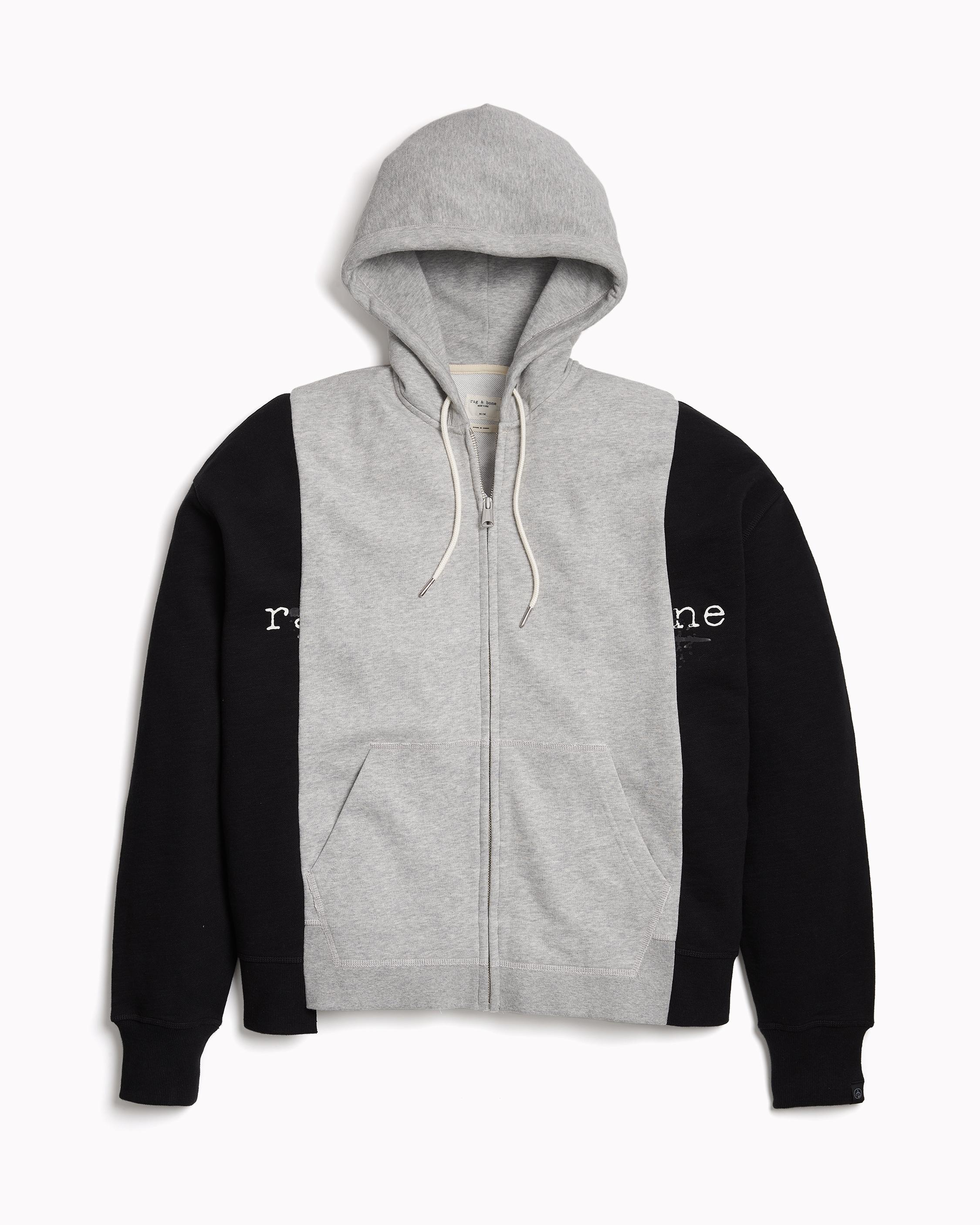 Bonum Paint Splash Hoodie in Black Grey rag bone