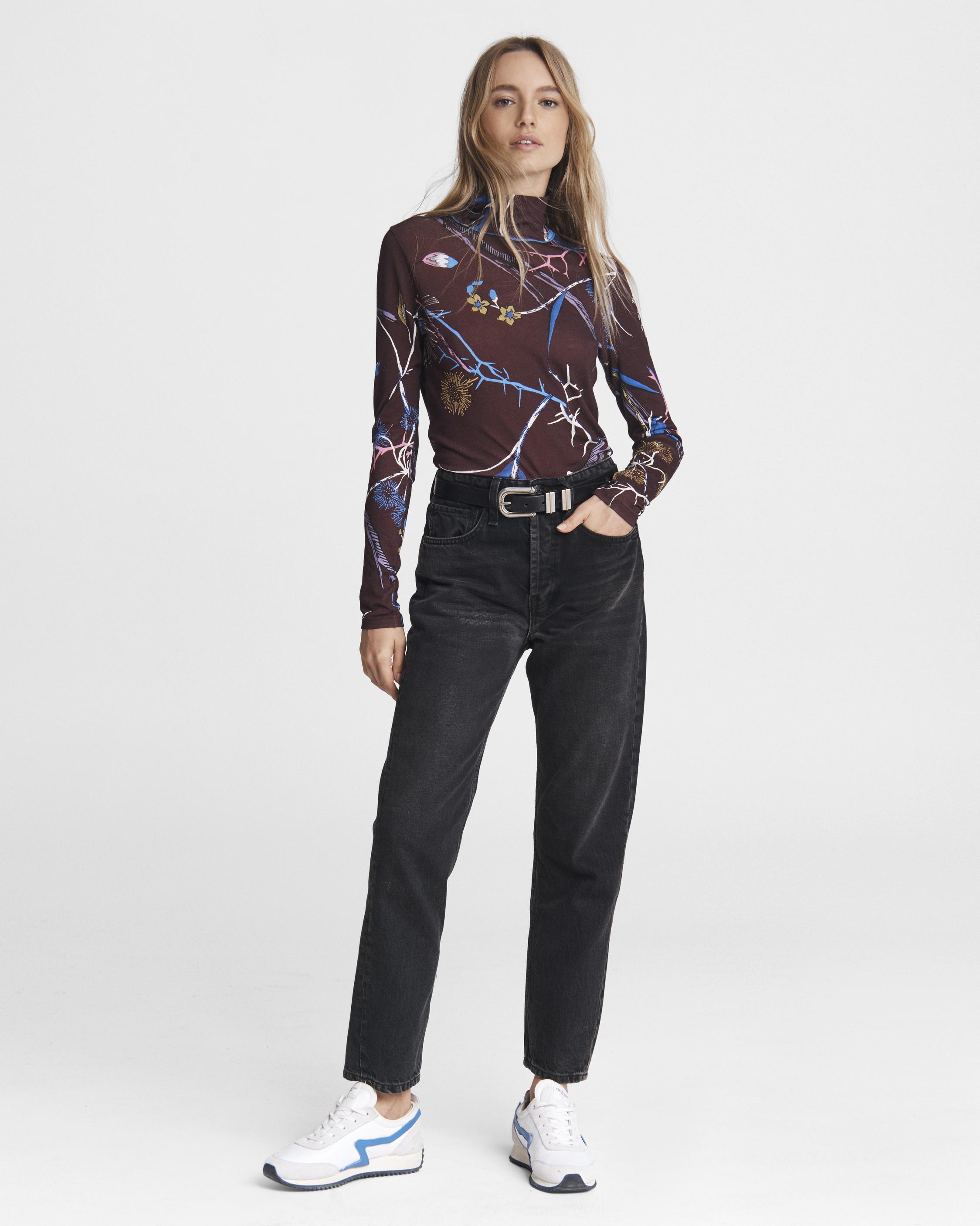 Floral Shaw Jersey Turtleneck - Brown Multi | rag & bone
