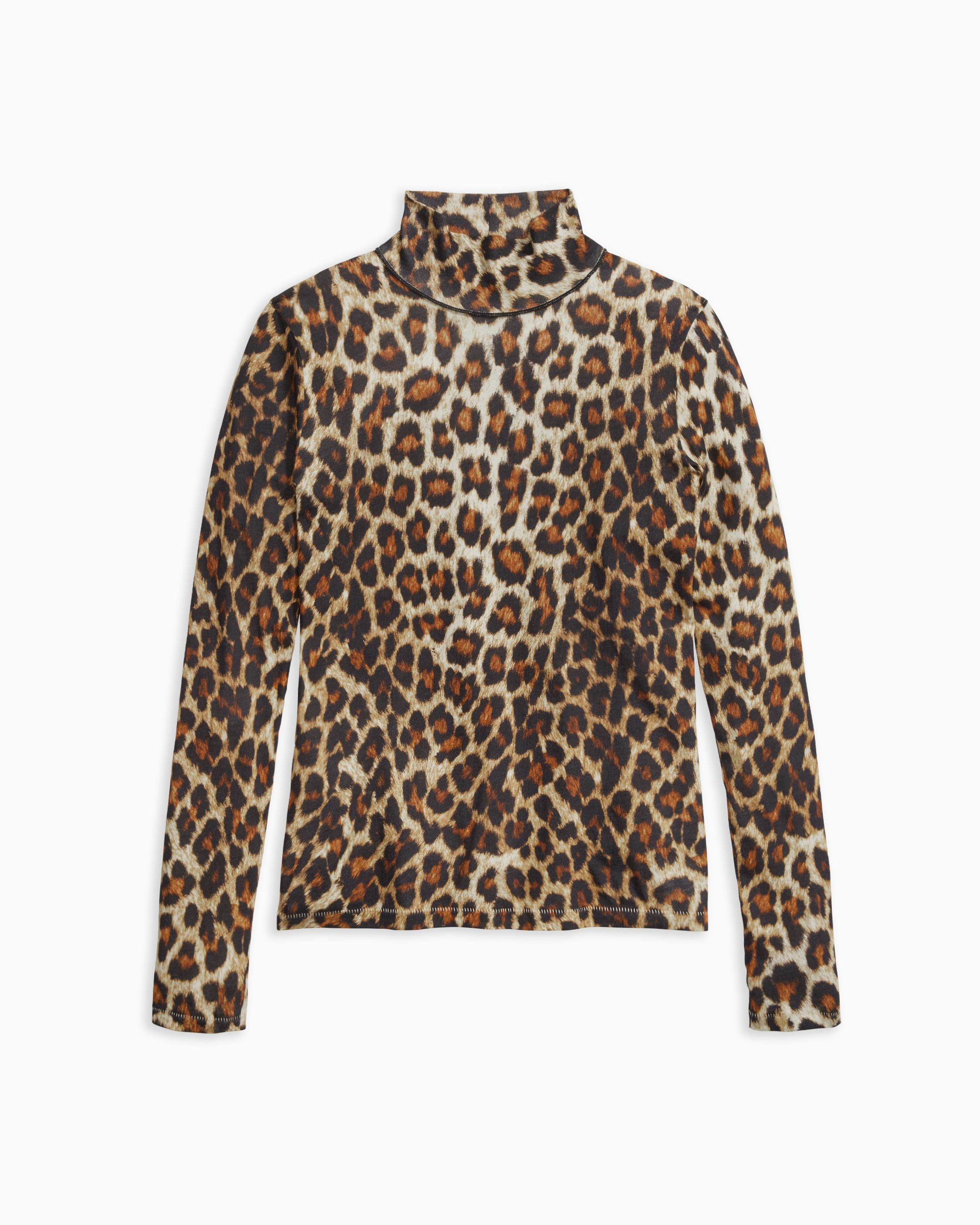 Cheetah Shaw Jersey Turtleneck - Brown Multi | rag & bone