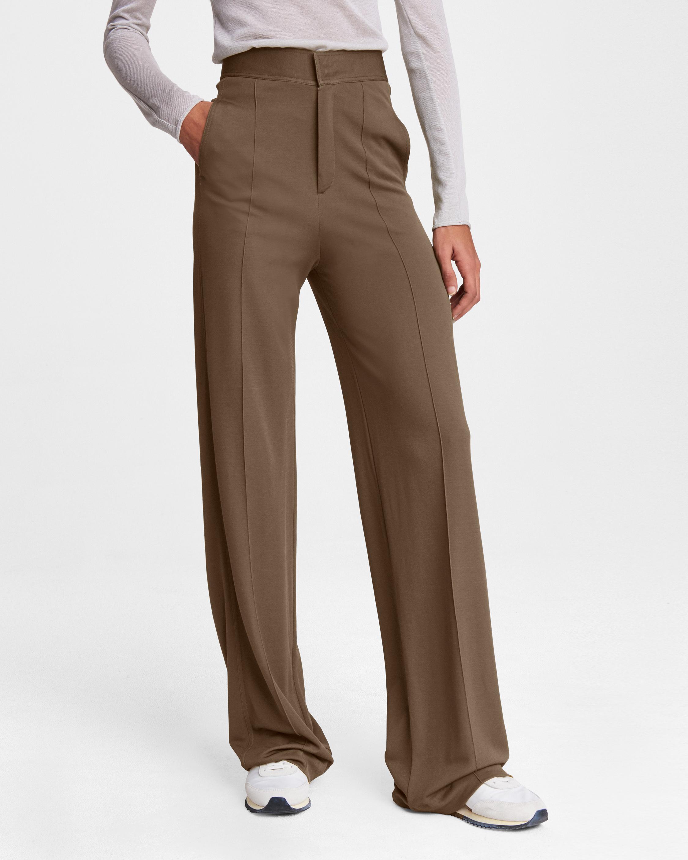 Quince, Pants & Jumpsuits, Quince Womens Belted High Rise Trouser Pants  Nwt New Brown Tapered Leg Large L