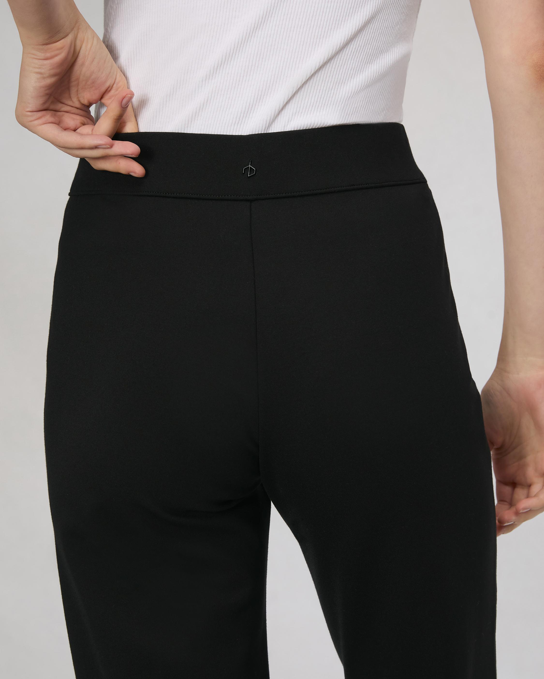 BLACK COATED PONTE KNIT PANT