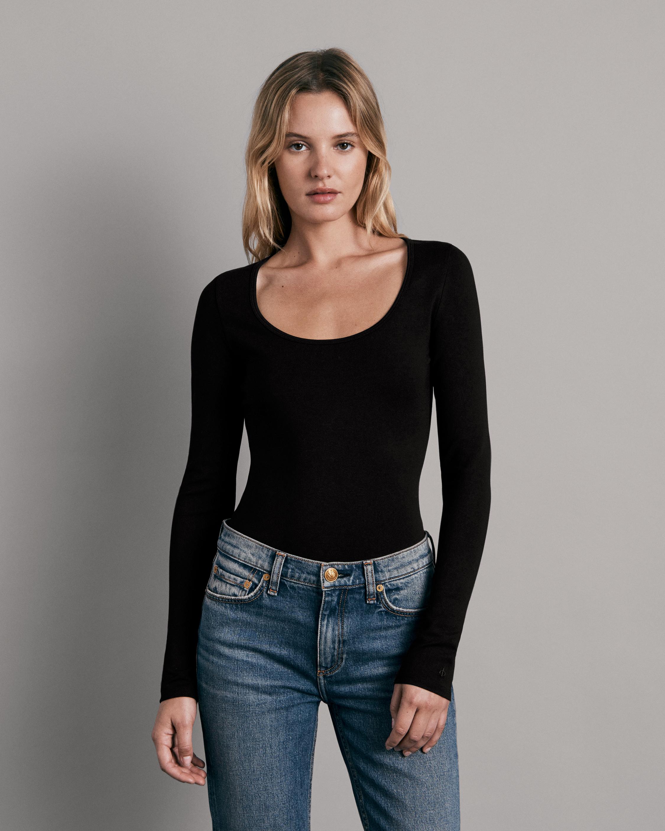 Lily Ponte Bodysuit - Black