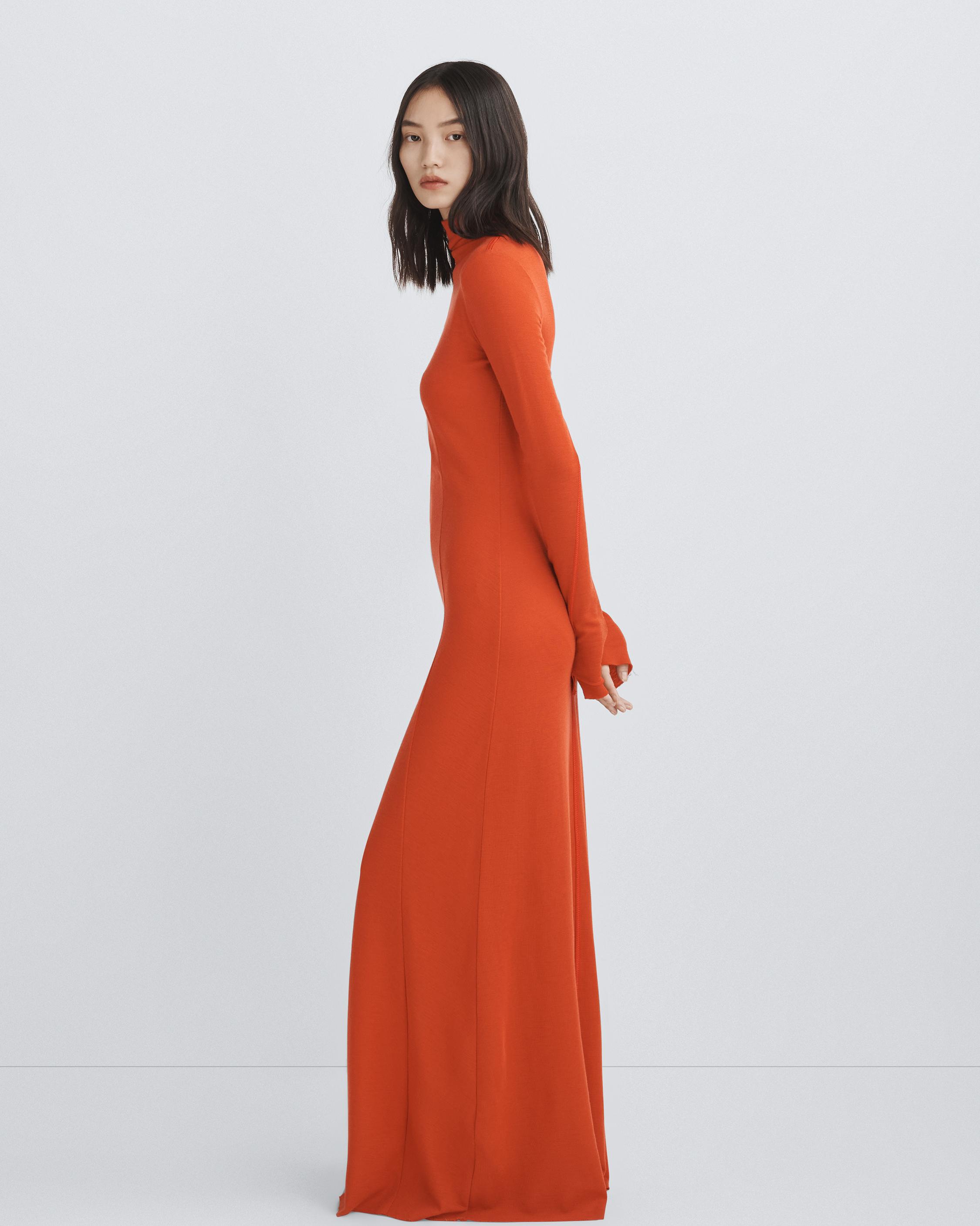 Orange turtleneck hot sale dress